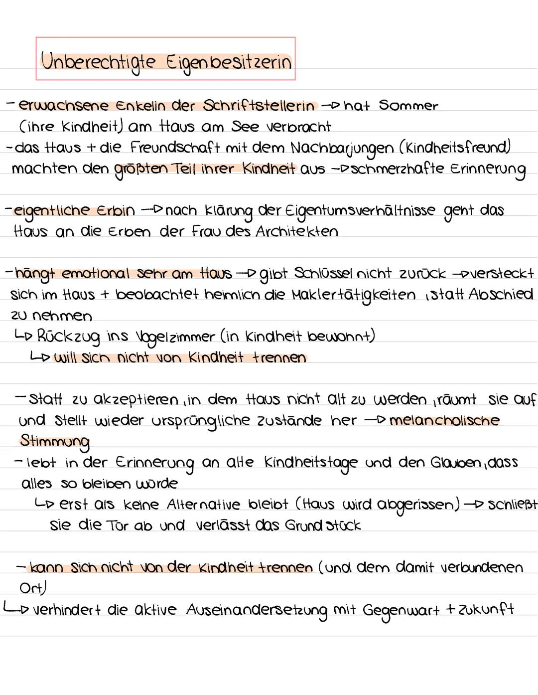 --- OCR Start ---
Die Unterpachter
-segelbegeistertes Ehepaar pachten Werkstatt von Schriftstellerin
- der Mann (Unterpachter) war Jurastude