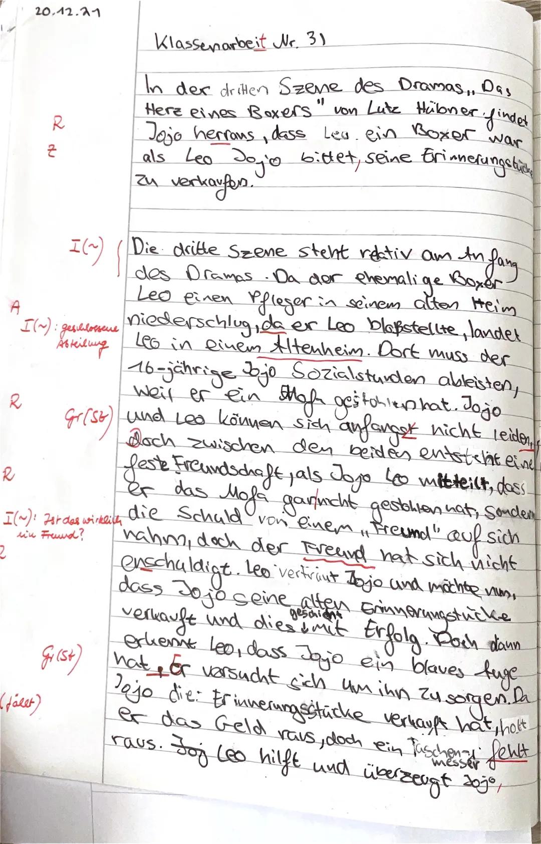 8
/Deutsch
Gymnasium
20.12.2021
Name.
3. Klassenarbeit im Fach Deutsch
Eine Dramenszene analysieren und interpretieren
Aufgabenstellung:
A