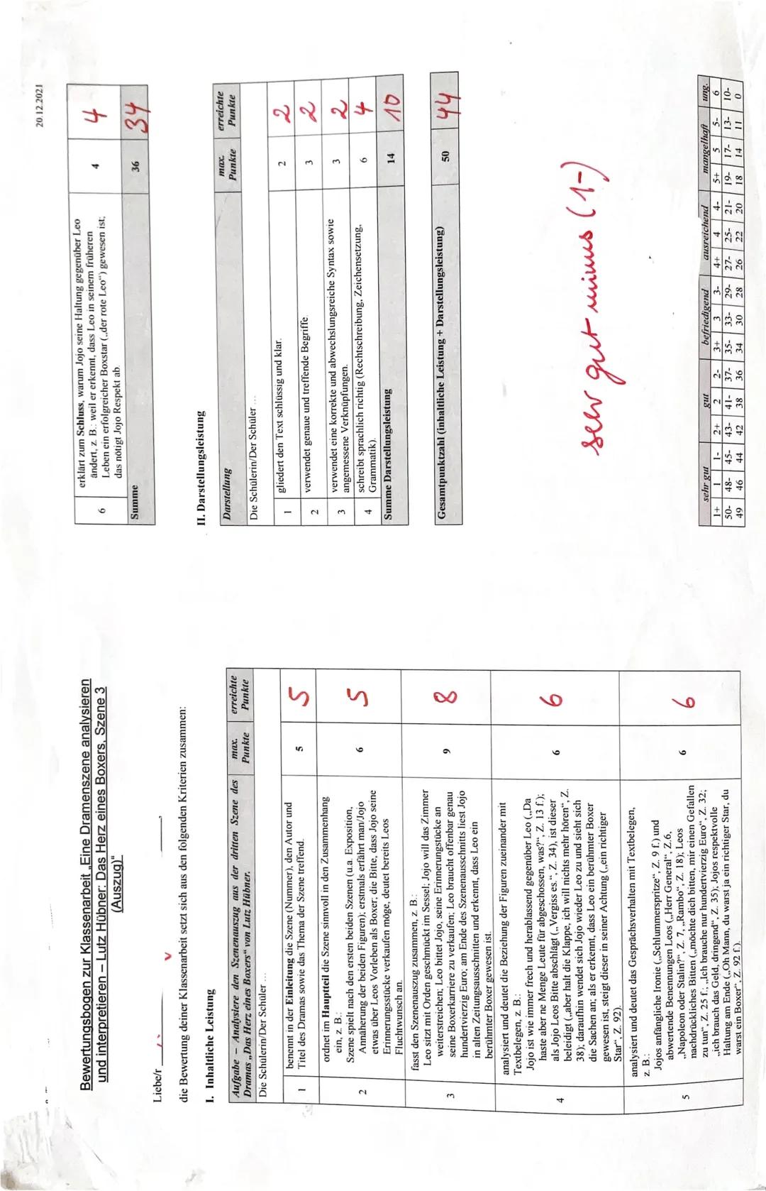 8
/Deutsch
Gymnasium
20.12.2021
Name.
3. Klassenarbeit im Fach Deutsch
Eine Dramenszene analysieren und interpretieren
Aufgabenstellung:
A