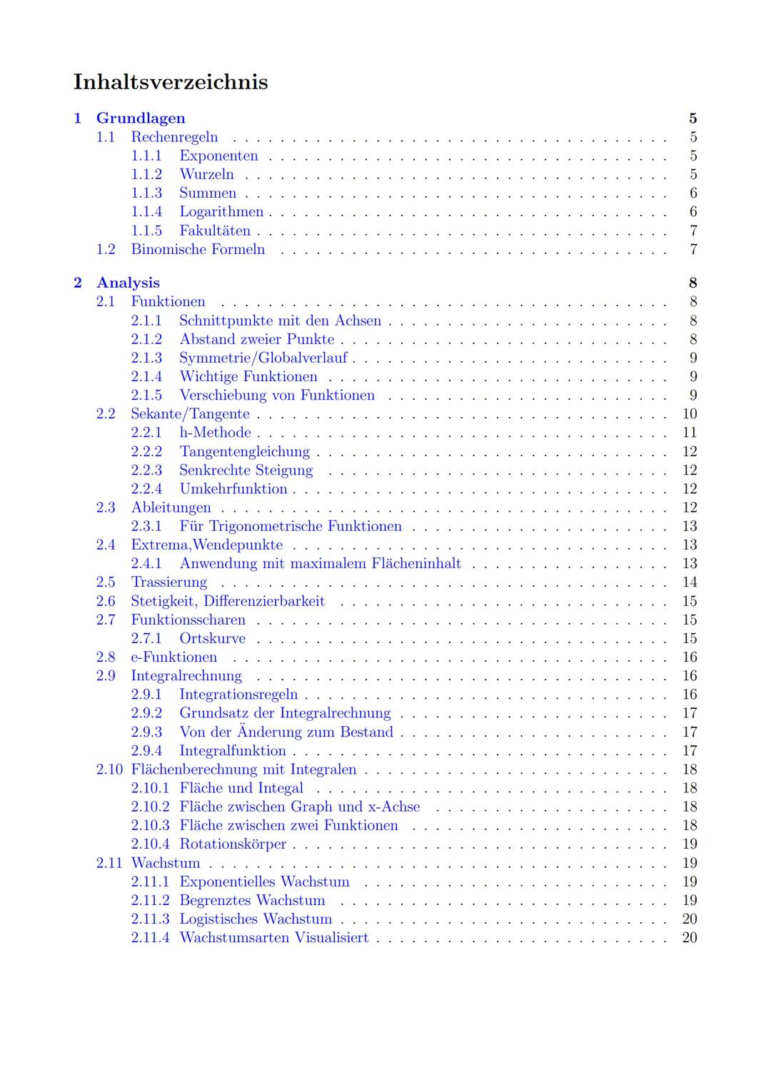 Mathe
Abiturzusammenfassung
Anmerkung: Das sieht jetzt etwas viel aus, aber hier findest du in Form eines Nachschlage-
werks nahezu alles,