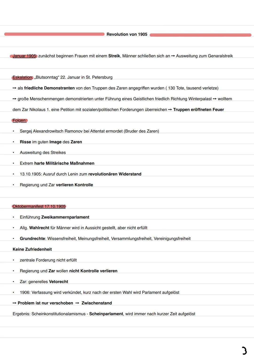 Abitur Lernzettel
1 Russische Revolution
Merkmale Krise (nach Vierhaus)
* Krisen sind offene Prozesse → ihre Geschwindigkeit, ihr Ausgang ni