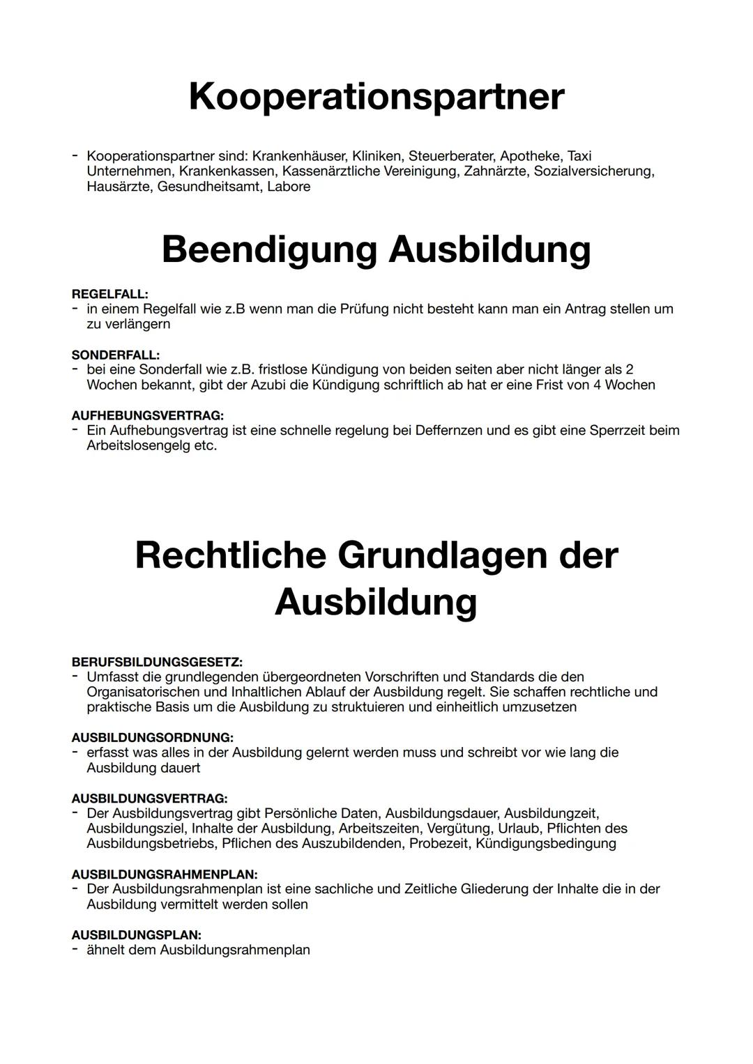 --- OCR Start ---
Ausbildungsvertrag
VERTRAGSABSCHLUSS:
- Muss schriftlich sein mit drei Ausfertigung und bei minderjährigen müssen Eltern
u
