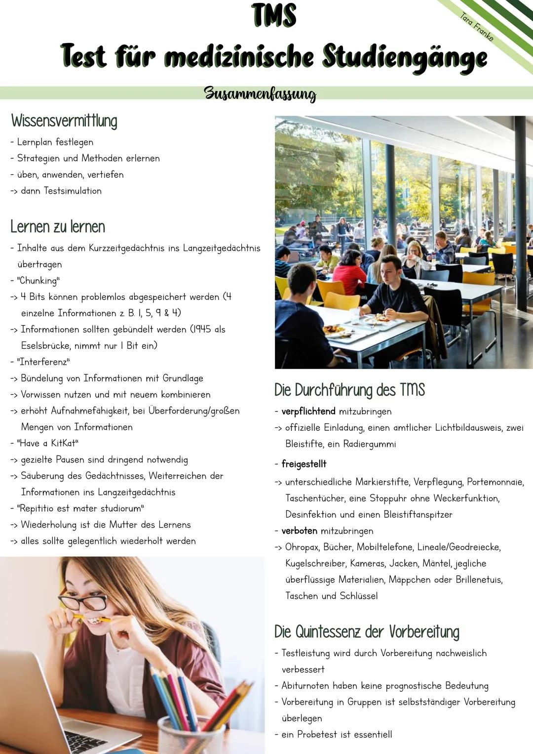# TMS
Test für medizinische Studiengänge
Tara Franke
Mai 2025 --- OCR Start ---
Lernzettel
Zusammenfassung..
4
Muster zuordnen
7
Bearbeitu