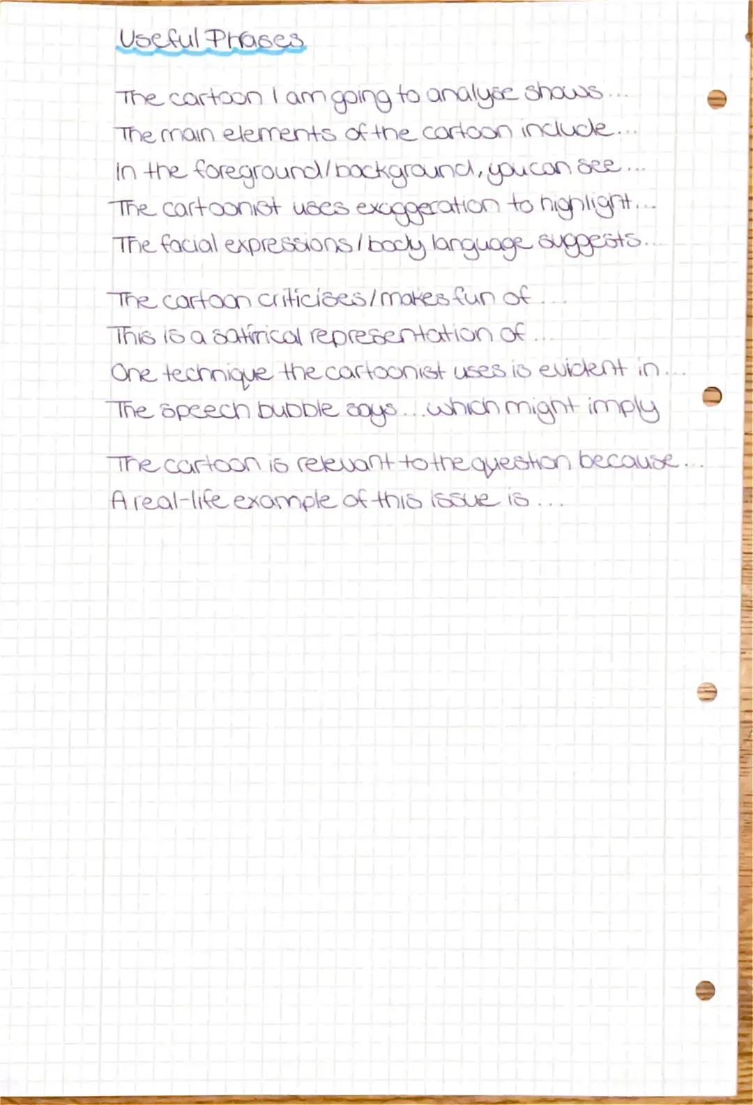 --- OCR Start ---
Kommunikationsprüfung - Englisch LK
Monologue
1. Description of the cartoon (1.5-2. Minutes)
- general setting (first glan