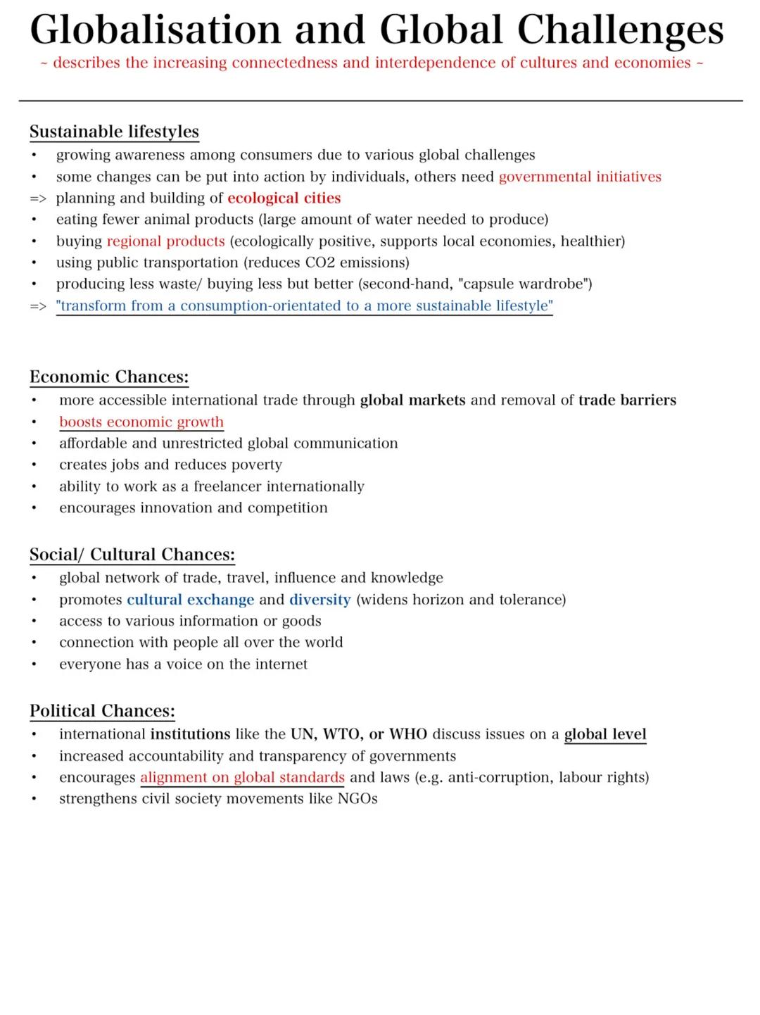 # Globalisation and Global Challenges
- describes the increasing connectedness and interdependence of cultures and economies -
**Driving f