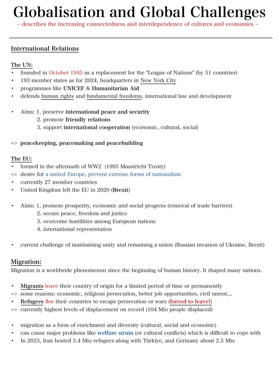 # Globalisation and Global Challenges
- describes the increasing connectedness and interdependence of cultures and economies -
**Driving f