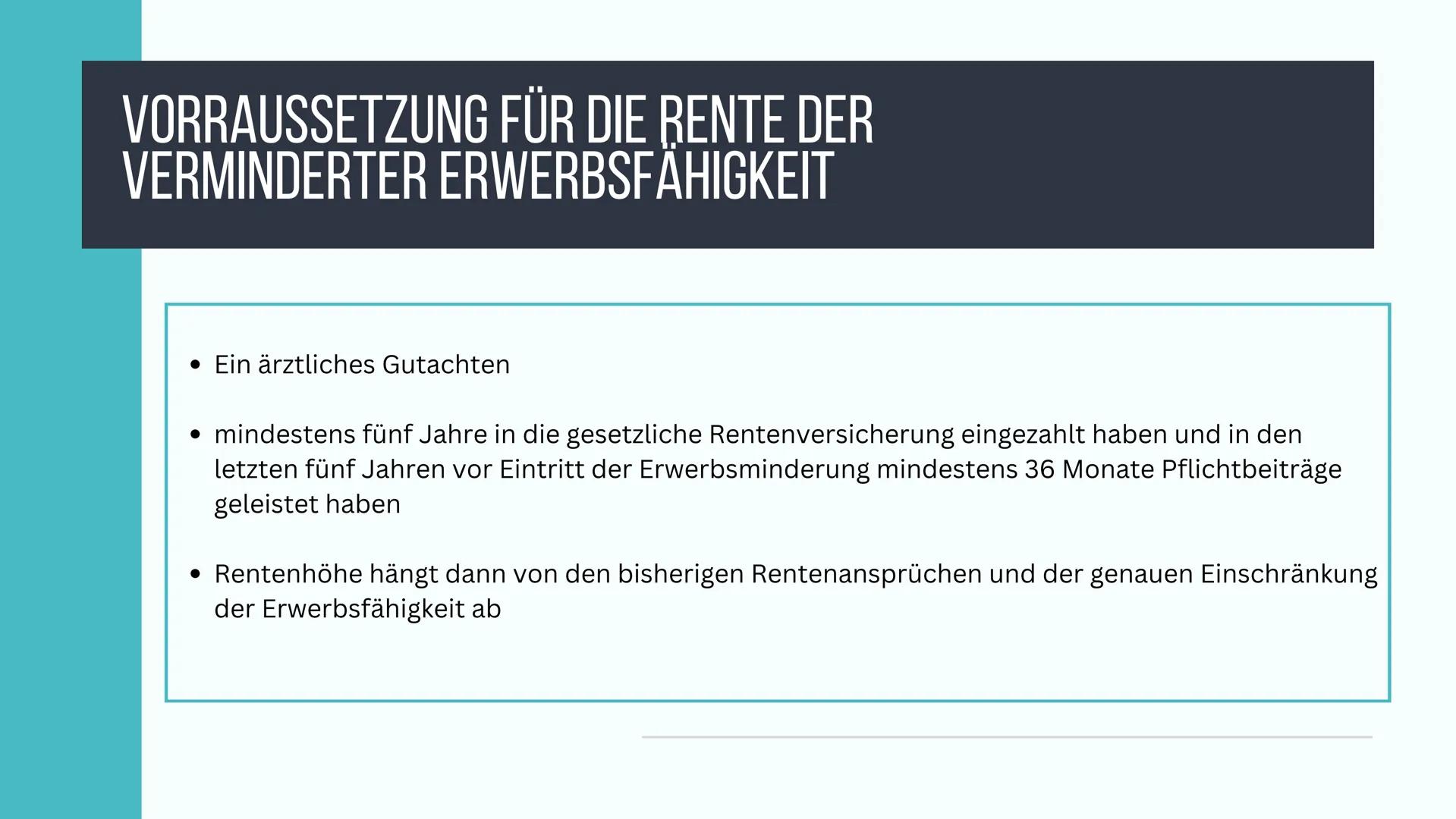RENTENVERSICHERUNG # INHALTSVERZEICHNIS
1. GESCHICHTE DER RENTENVERSICHERUNG
2. GENERELLE VORAUSSETZUNG
3. GENERELLE LEISTUNG
4. ALTERSRENT