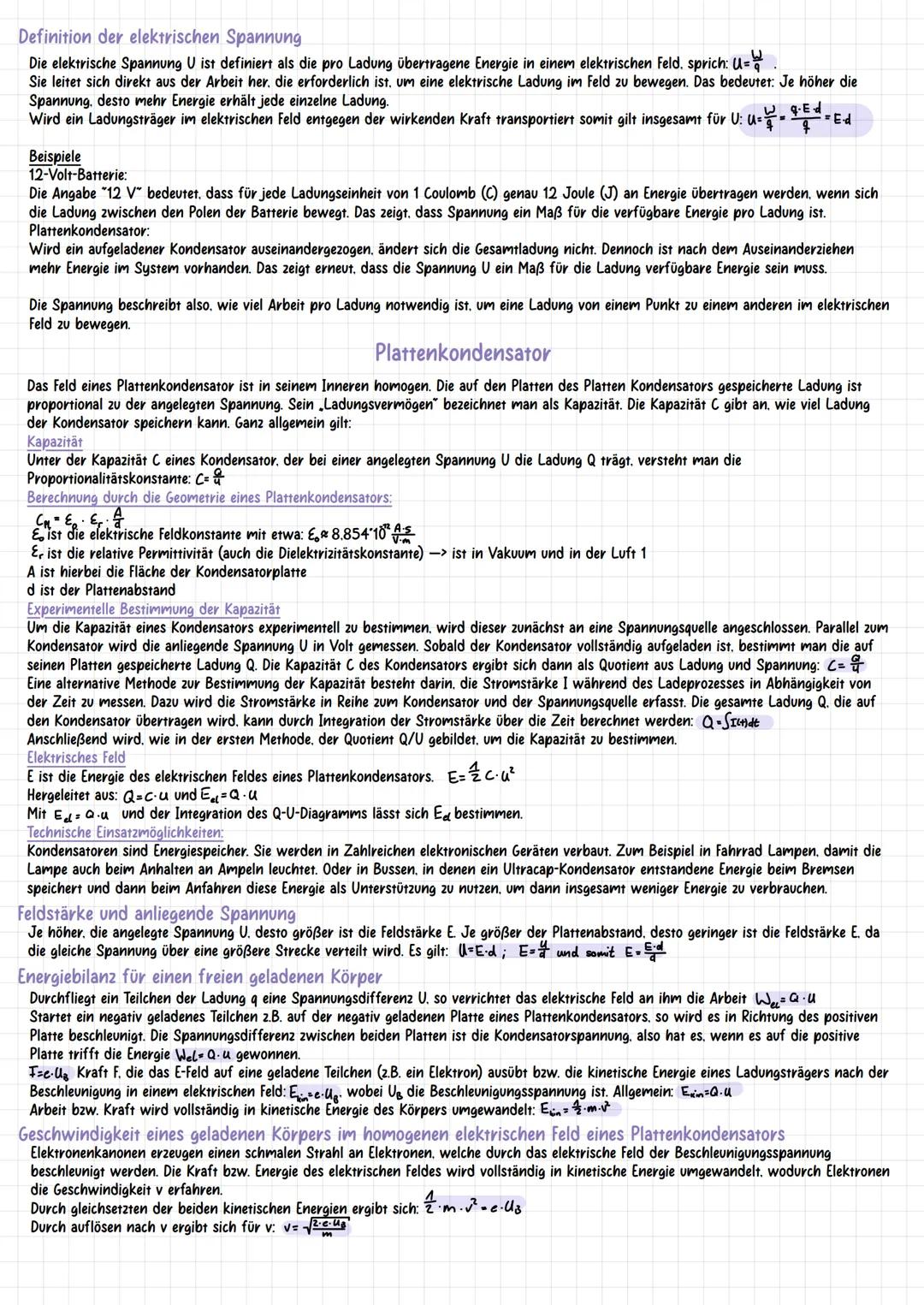 # Definition der elektrischen Spannung
Die elektrische Spannung U ist definiert als die pro Ladung übertragene Energie in einem elektrische