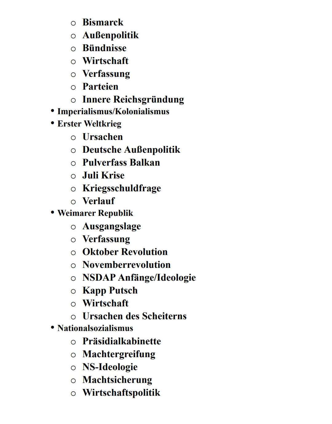 Geschichte-Abi Wiederholdung
Themen:
• Friedensordnung
○ Westfälischer Frieden
○ Wiener Kongress
○ Versailler Vertrag
○ Völkerbund
○ Pariser