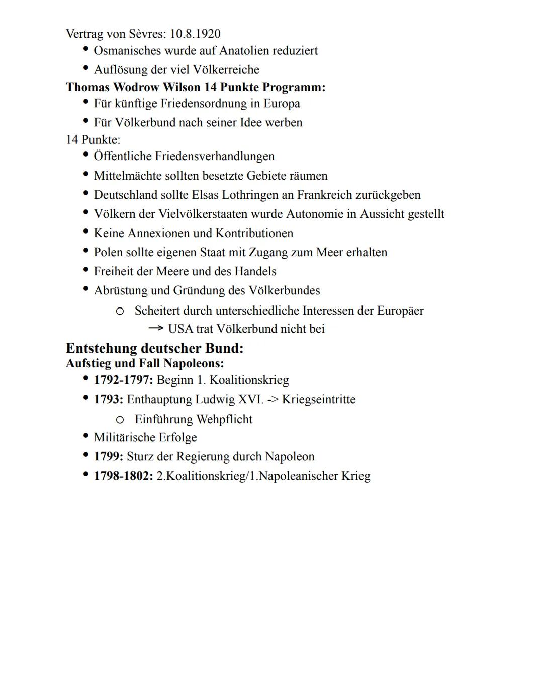 Geschichte-Abi Wiederholdung
Themen:
• Friedensordnung
○ Westfälischer Frieden
○ Wiener Kongress
○ Versailler Vertrag
○ Völkerbund
○ Pariser