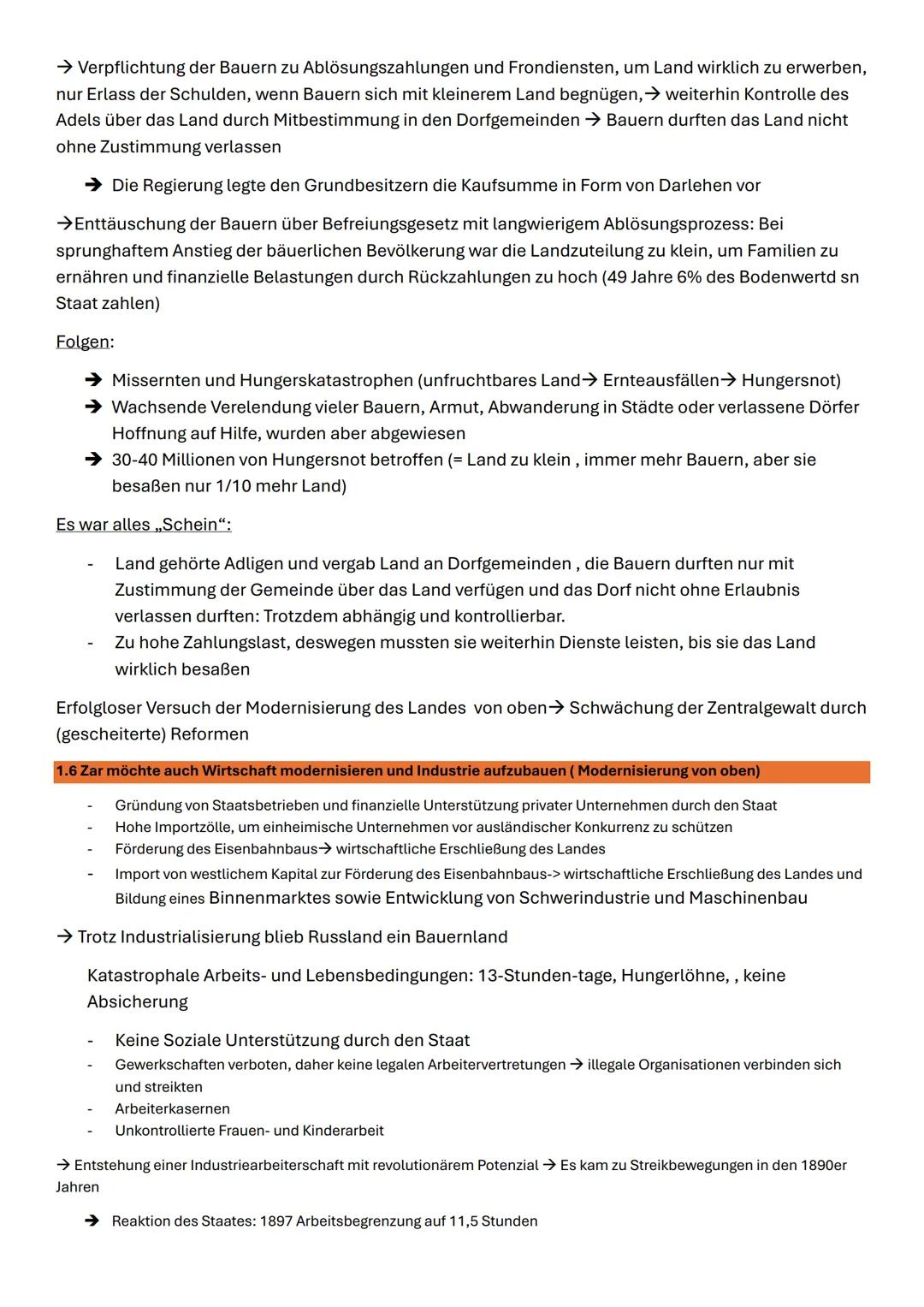 1
Personen im Zarenreich
Zar
Zeit
Wichtiges
Alexander 1.
1825-1855
Erst Antrieb auf Reform, dann
Verzicht auf Veränderungen, um
den Adel nic