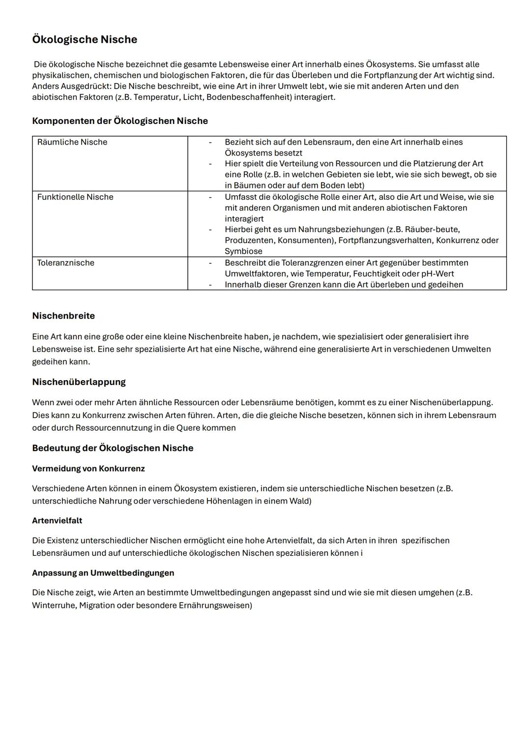 Biologie Abitur 2025 Ökologie
Biotop und Biozönose: biotische und abiotische Faktoren
Abiotische Umweltfaktoren (nicht-lebende Faktoren)
Abi