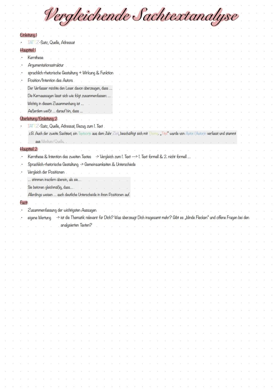 --- OCR Start ---
Einleitung
TATIZ-Satz
-> Titel
Sachtextanalyse
Sachtexte sollen Leser informieren und/oder überzeugen. Wer sagt wem was? U