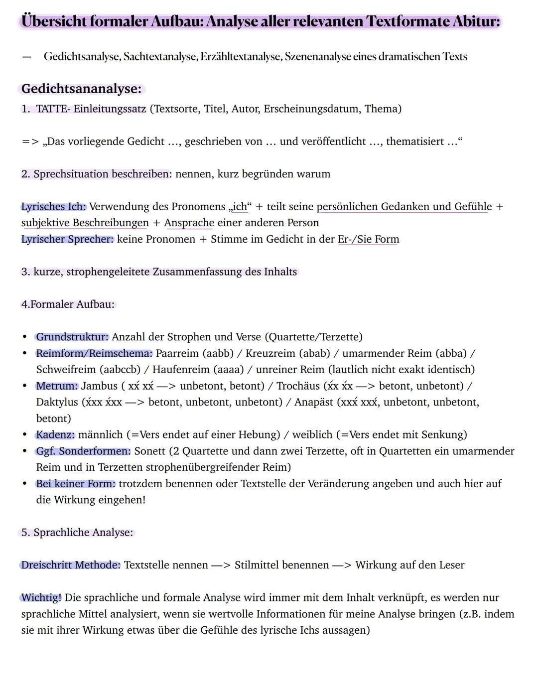 6. ggf. Epocheneinordnung: nennen + begründen anhand der epochenspezifischen Merkmale
7.Zusammenfassendes Fazit:
„Die Interpretation des Ged