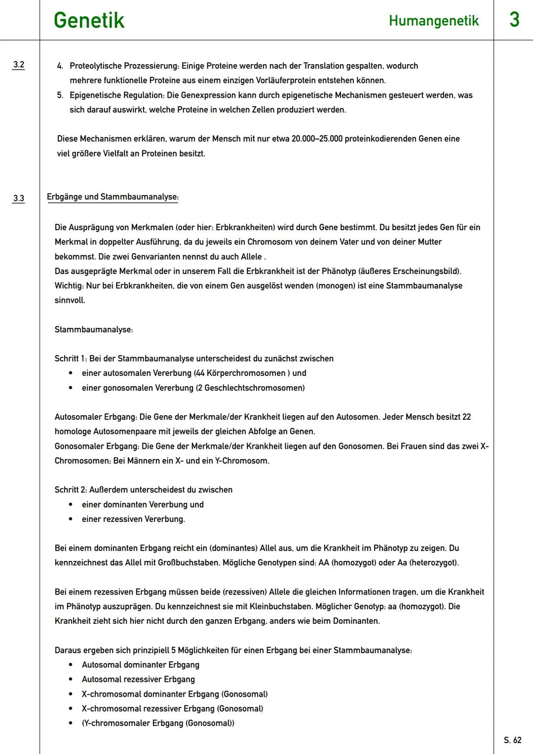 # Genetik
Qualifikationsphase (Q2) # Genetik
Wiederholung
0 Wiederholung - Grundlagen der Genetik:
* Gen: Abschnitt der DNA, der für e