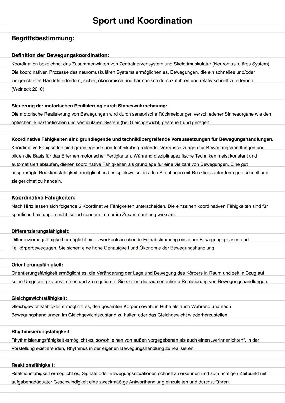 # Sport und Koordination
Inhaltliche Schwerpunkte:
Begriffsbestimmung:
* Definition der Bewegungskoordination
* Bedeutung der Bewegun