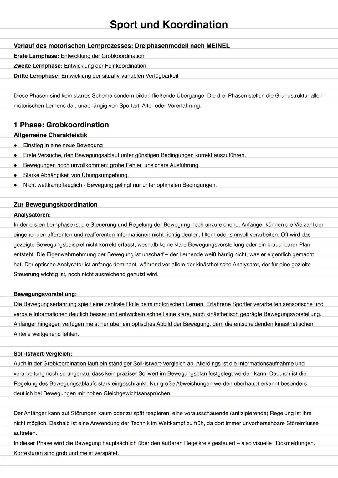 # Sport und Koordination
Inhaltliche Schwerpunkte:
Begriffsbestimmung:
* Definition der Bewegungskoordination
* Bedeutung der Bewegun