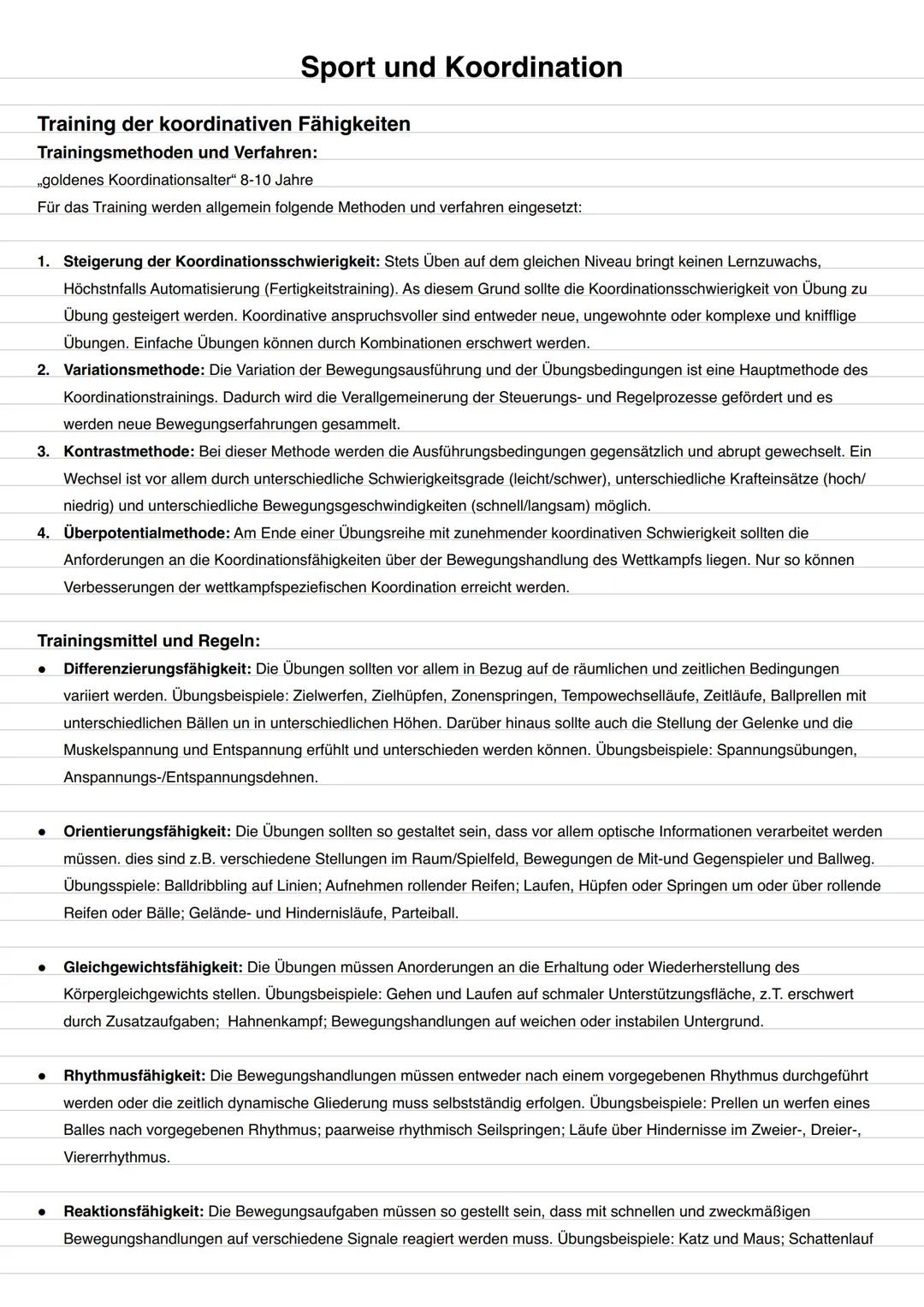 # Sport und Koordination
Inhaltliche Schwerpunkte:
Begriffsbestimmung:
* Definition der Bewegungskoordination
* Bedeutung der Bewegun