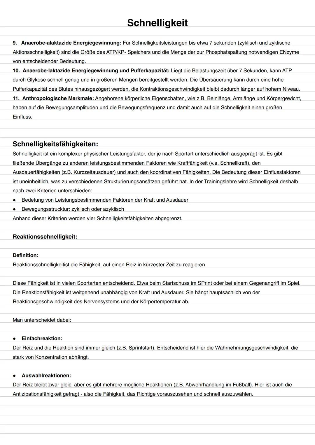 # Schnelligkeit
Inhaltliche Schwerpunkte:
Begriffsbestimmung:
* Definition
* Bedeutung der Schnelligkeit im Sport
Biologische Grundla