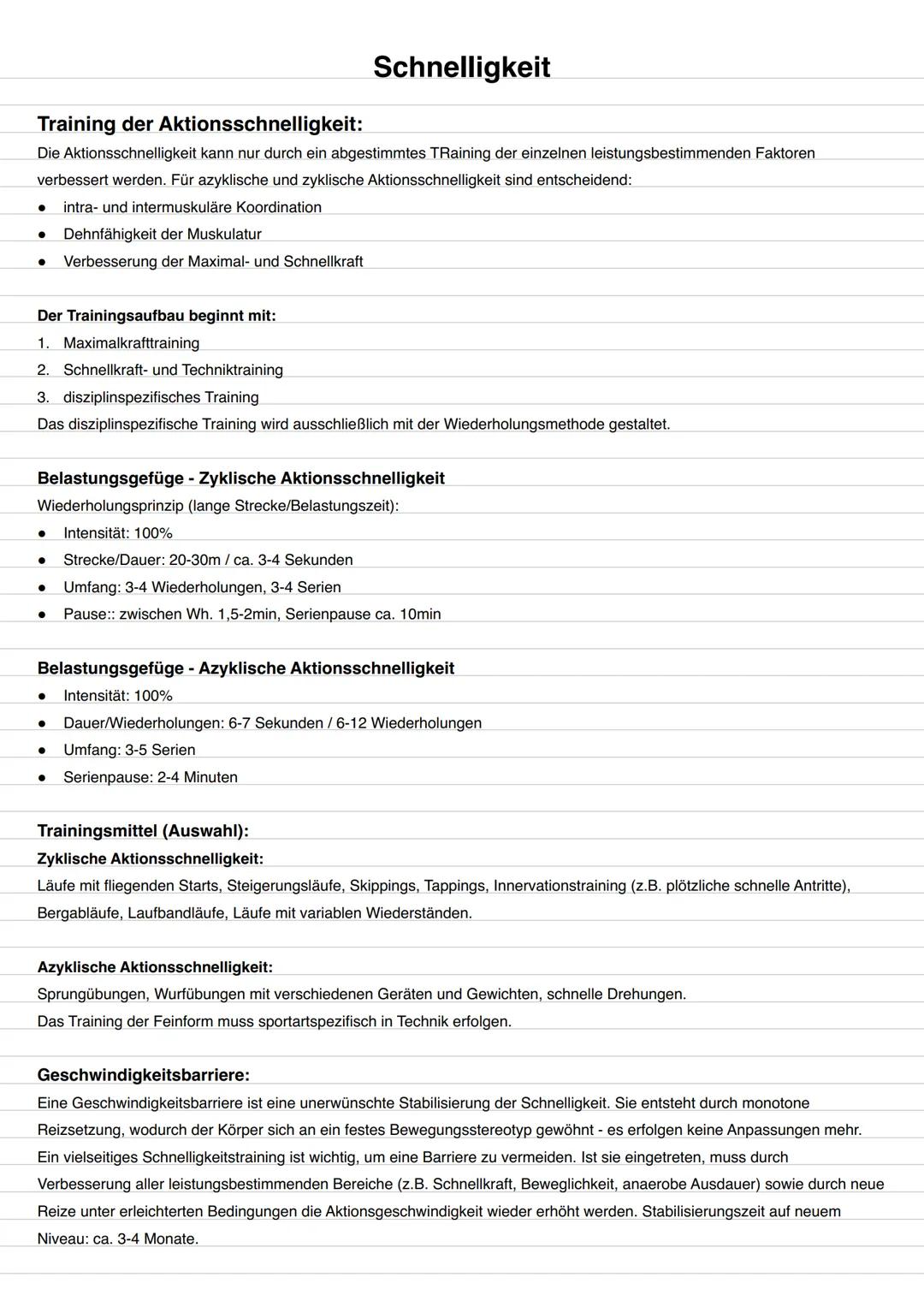 # Schnelligkeit
Inhaltliche Schwerpunkte:
Begriffsbestimmung:
* Definition
* Bedeutung der Schnelligkeit im Sport
Biologische Grundla