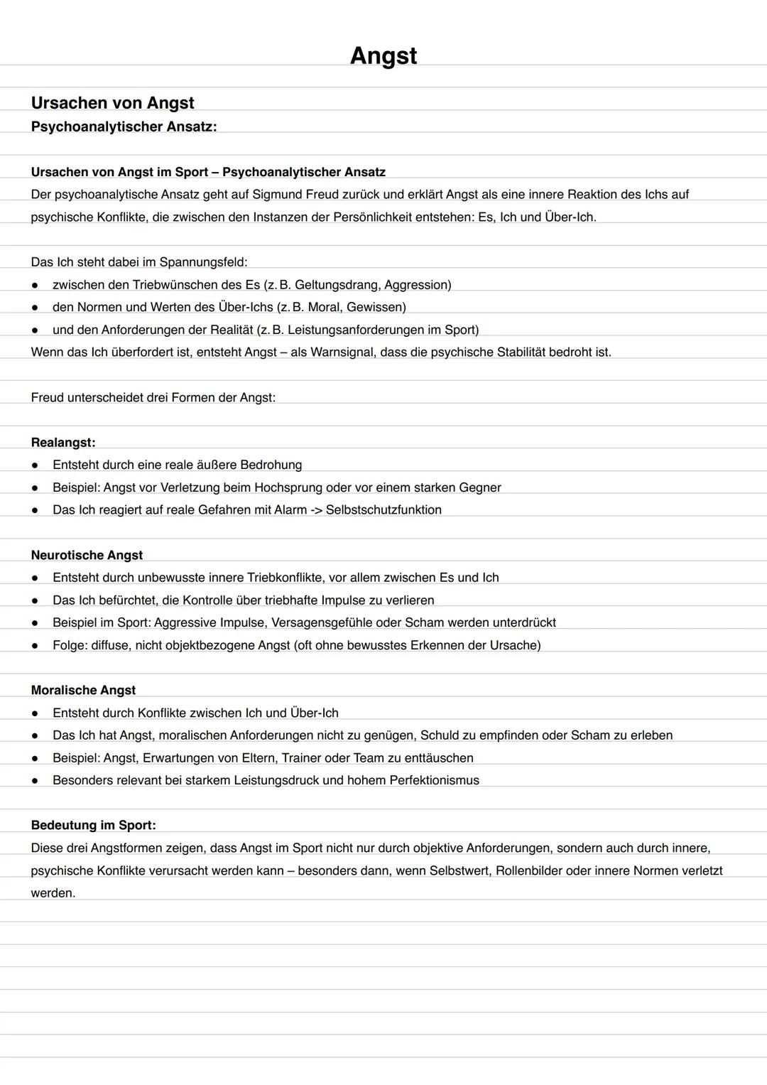 # Emotionale Prozesse im Sport: Angst
Inhaltliche Schwerpunkte:
Begriffsbestimmungen
- Angst, Ängstlichkeit, Furcht
Äußerungsformen von A