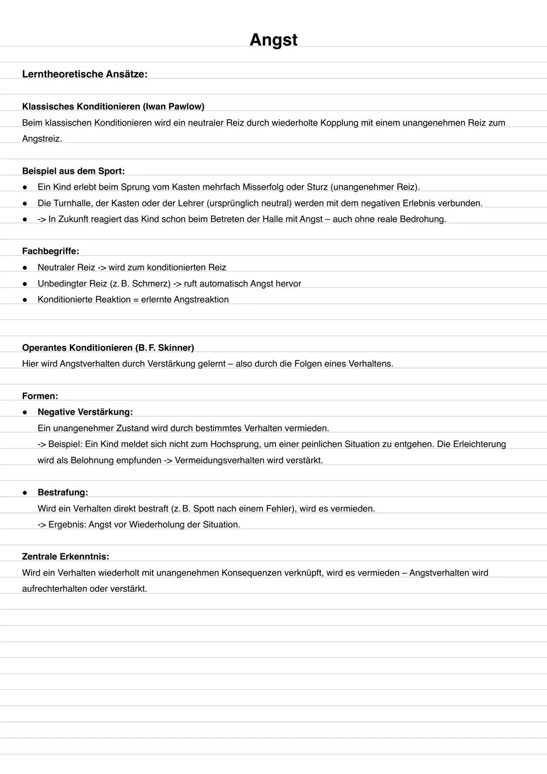 # Emotionale Prozesse im Sport: Angst
Inhaltliche Schwerpunkte:
Begriffsbestimmungen
- Angst, Ängstlichkeit, Furcht
Äußerungsformen von A