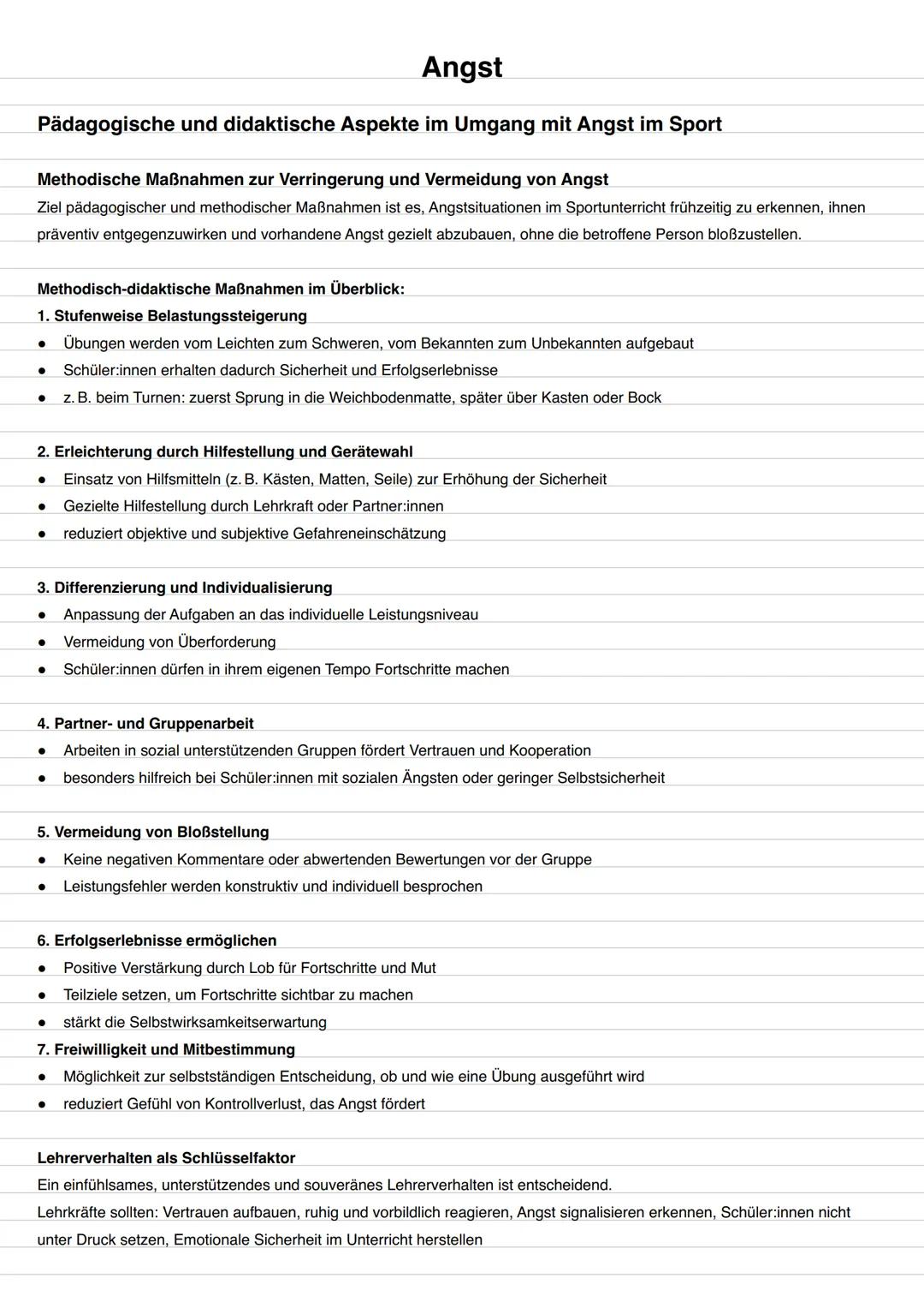 # Emotionale Prozesse im Sport: Angst
Inhaltliche Schwerpunkte:
Begriffsbestimmungen
- Angst, Ängstlichkeit, Furcht
Äußerungsformen von A
