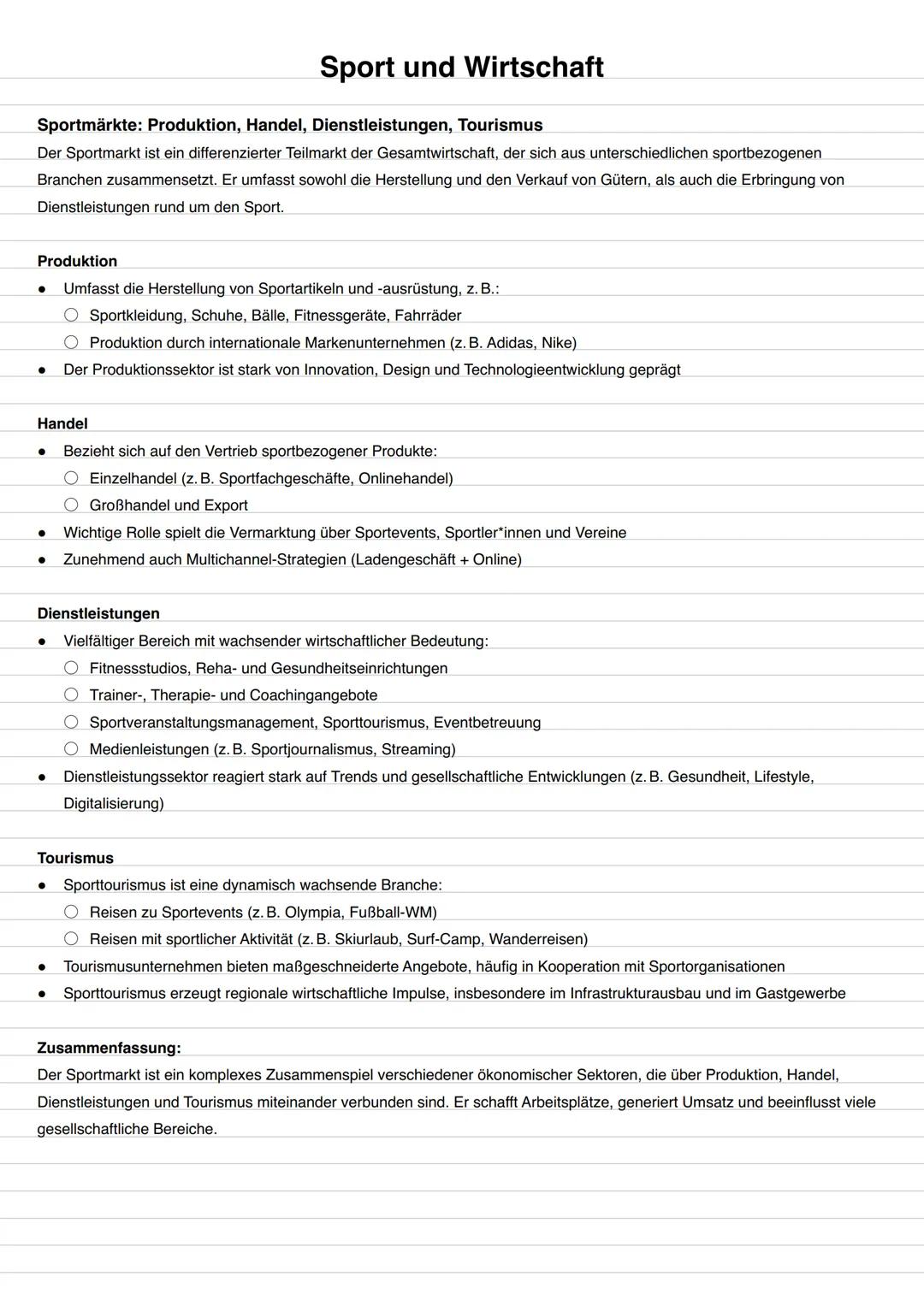 # Sport und Wirtschaft
Inhaltliche Schwerpunkte
Sport als Wirtschaftsfaktor
* Das Interesse der Wirtschaft am Sport
* „Das magische D