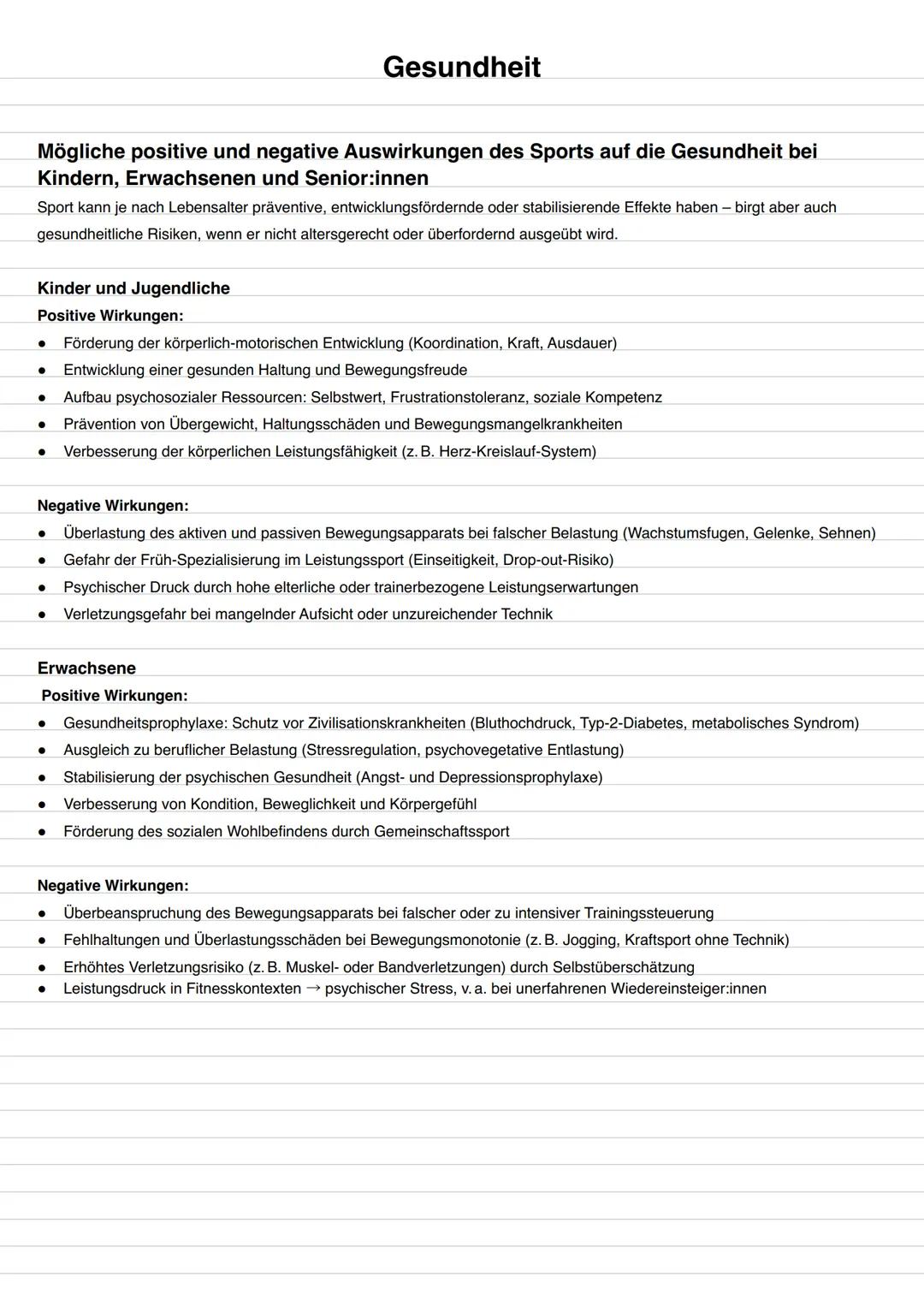 # Möglichkeiten und Grenzen des Sports zur Förderung der
Gesundheit
Gesundheitsbegriff/Definition der WHO
Einflussmöglichkeiten auf das ps