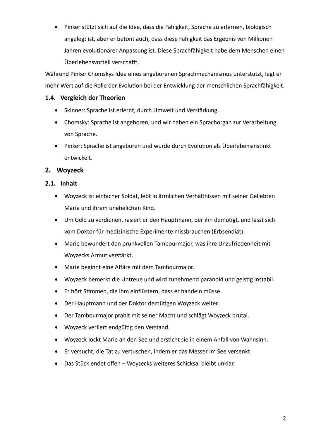Deutsch Grundkurs Lernzettel
Abitur 2025 --- OCR Start ---
Inhaltsverzeichnis
1.
Theorien zum Spracherwerb
1
B.F. Skinner - Behavioristisch