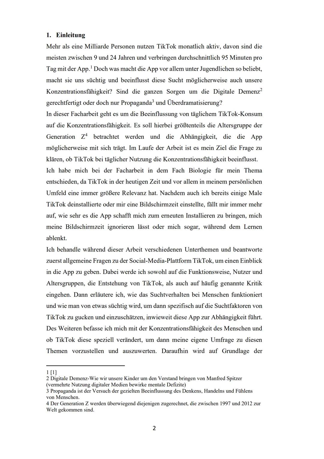 --- OCR Start ---
Facharbeit
Thema der Facharbeit:
Schule
Die Beeinflussung von täglichem Tiktok-Konsum auf die
Konzetrationsfähigkeit.
Vorg