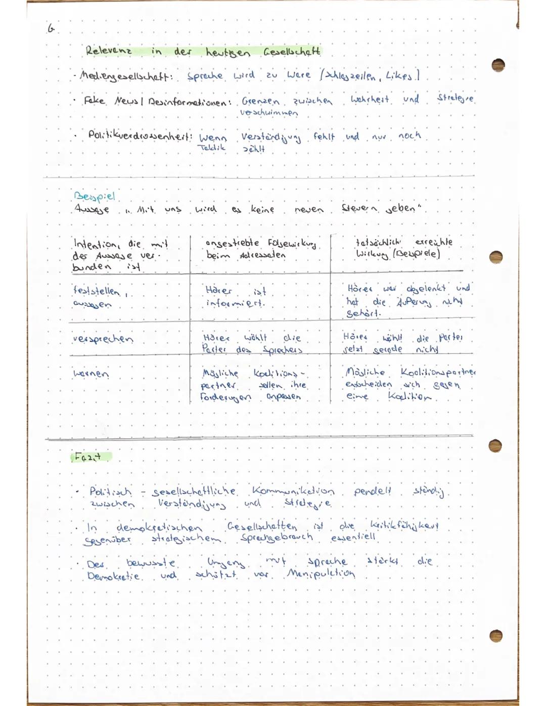 Λ.
Deutsch - Sprache in politisch - gesellschaftlichen Verwendungszusemmenhängen
Funktiowweise von Spreche:
* Kommunikationsmittel (verb