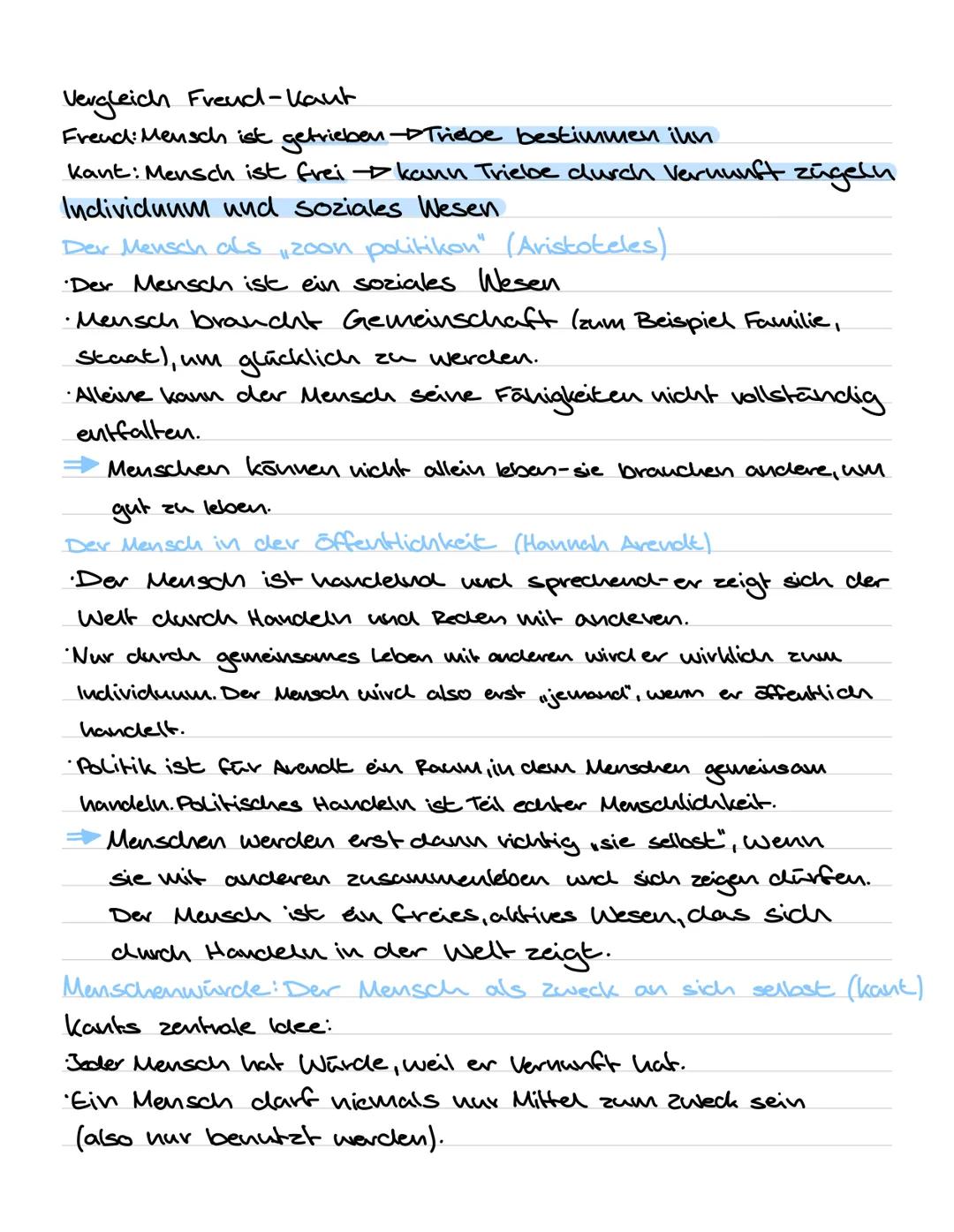 # Q1.1 Anthropologische Grundpositionen
Anthropologie ist die Lehre vom Menschen.
Sie fragt:
- Was ist der Mensch?
- Was macht ihn aus?
- Wa