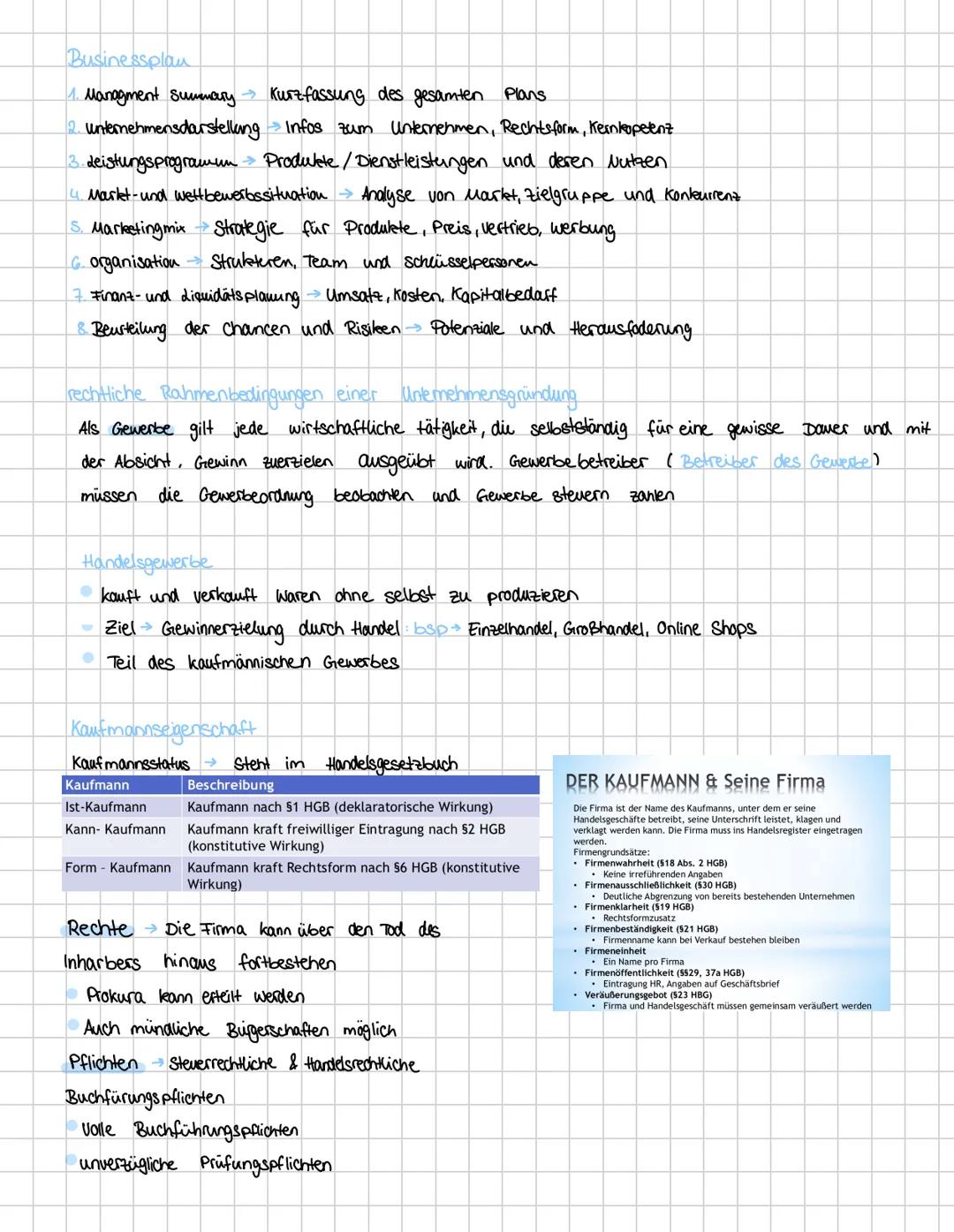 TF 42.9 Unternehmensformen und handelsrechtliche Rahmenbedingungen
Vorraussetzungen einer Unternehmensgründung
Geschäftsidee ist der Ausgang