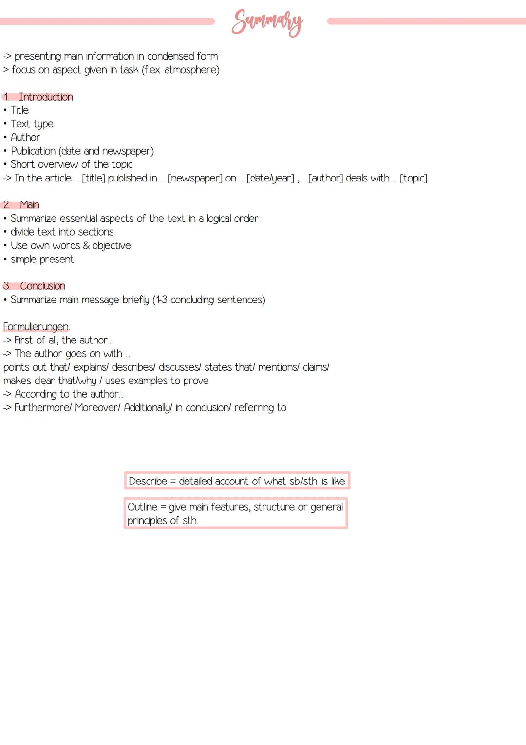 Englisch Abi - Aufgabenformate
