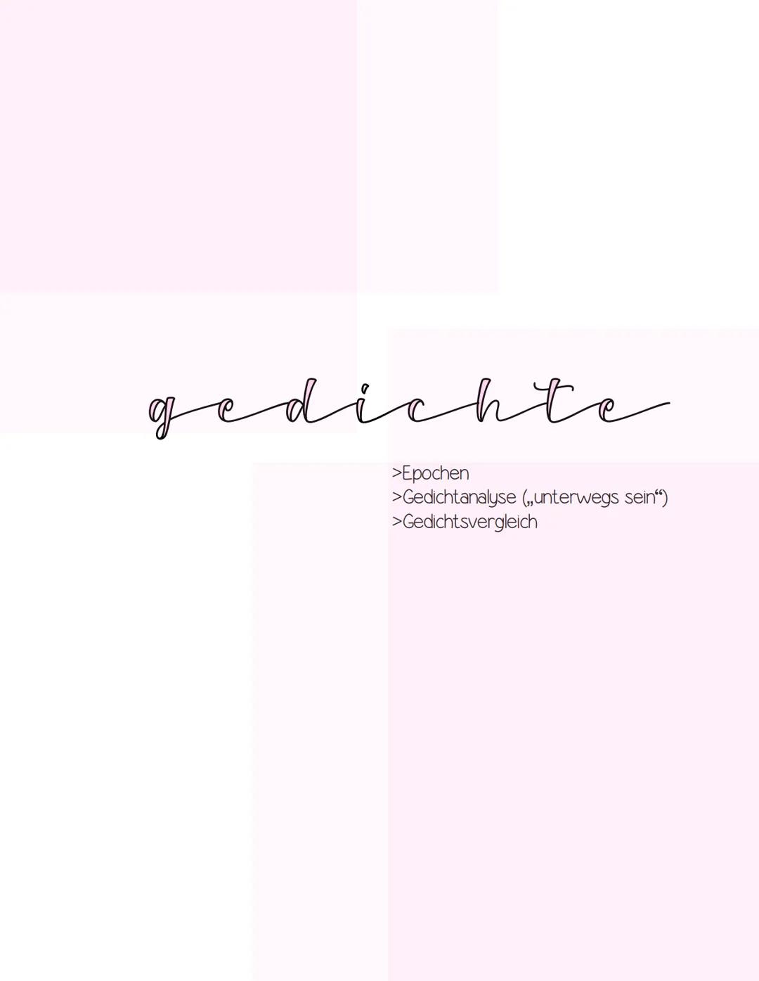 gedichte
>Epochen
>Gedichtanalyse ("unterwegs sein")
>Gedichtsvergleich --- OCR Start ---
Barock
1600-1750
Geschichte: vergangene Kriege, F