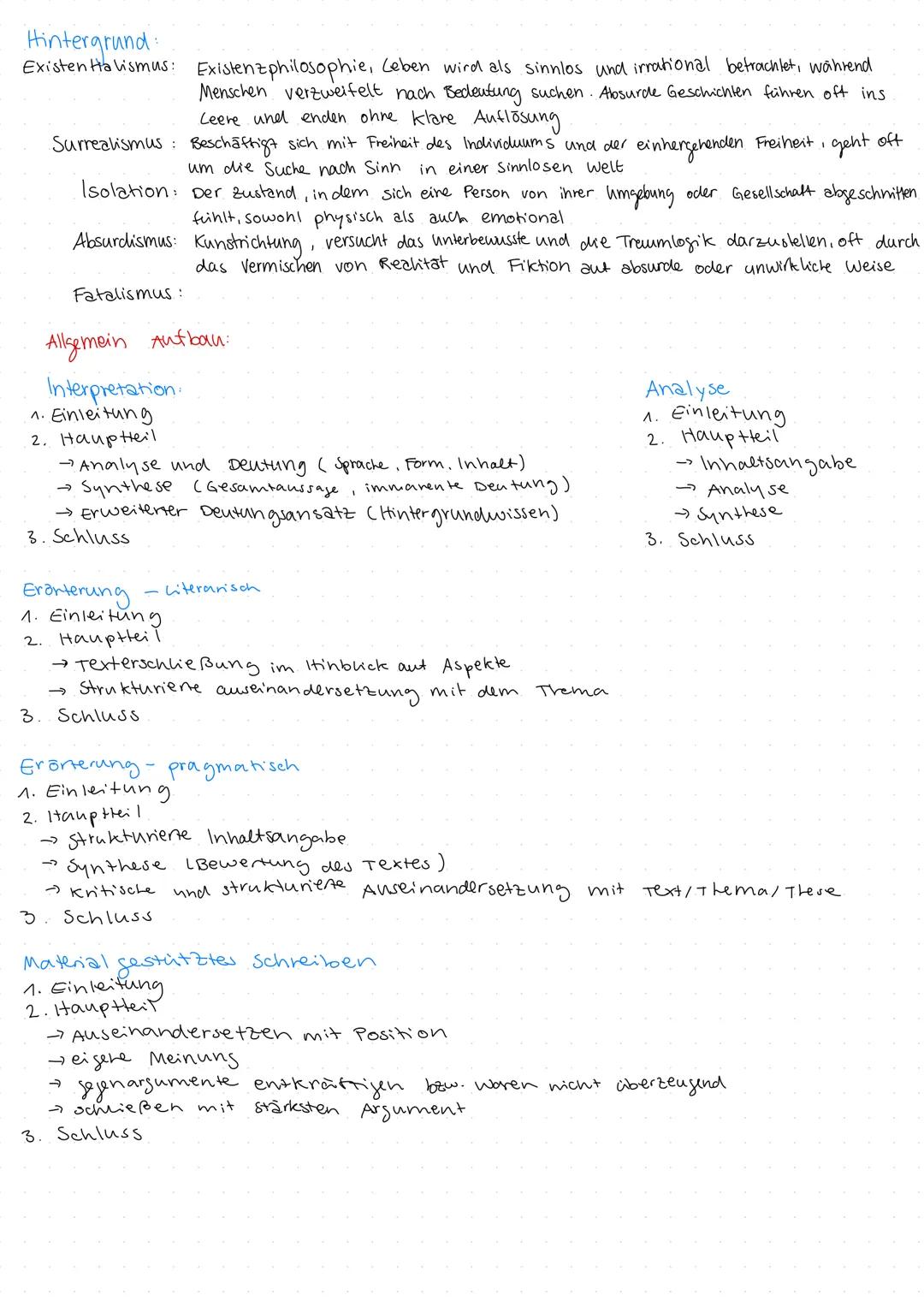 --- OCR Start ---
Abitur Deutsch
Aufgabenarten.
Interpretation eines literarischen Textes 1-2/8
→Analyse eines pragmatischen Textes 3
→Erört