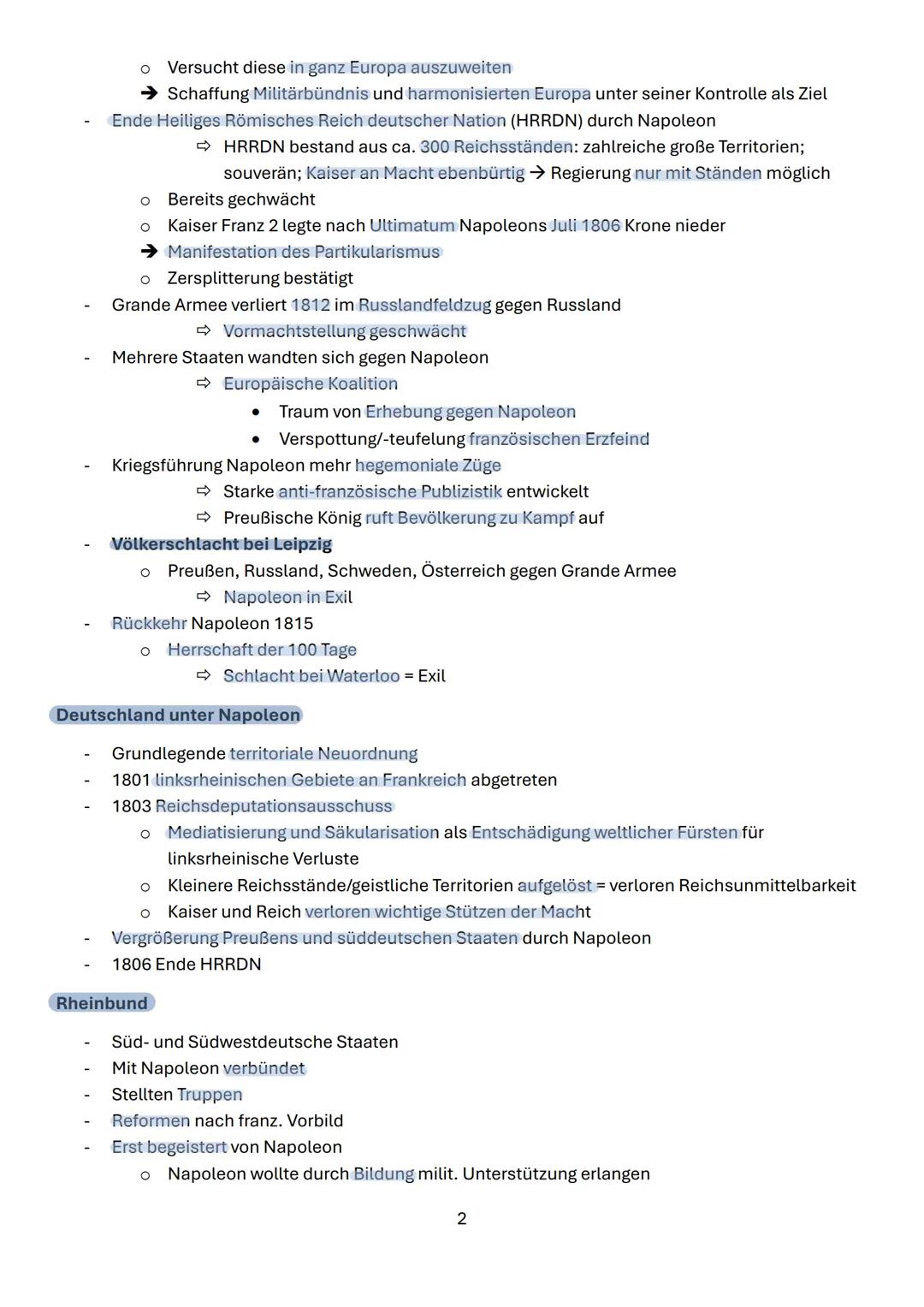 --- OCR Start ---
• Versucht diese in ganz Europa auszuweiten
→ Schaffung Militärbündnis und harmonisierten Europa unter seiner Kontrolle al