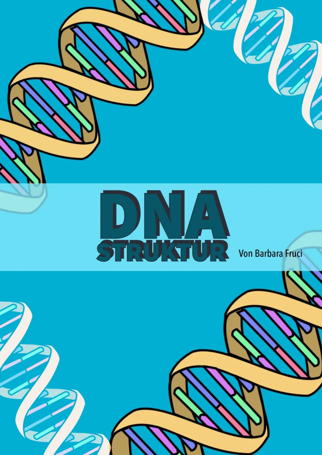 # DNA
STRUKTUR
Von Barbara Fruci # INHALTSVERZEICHNIS
1. Was ist die DNA/Funktion
2. Aufbau
3. Nucleotiden
4. Chemischer Aufbau
5. Vier Säu