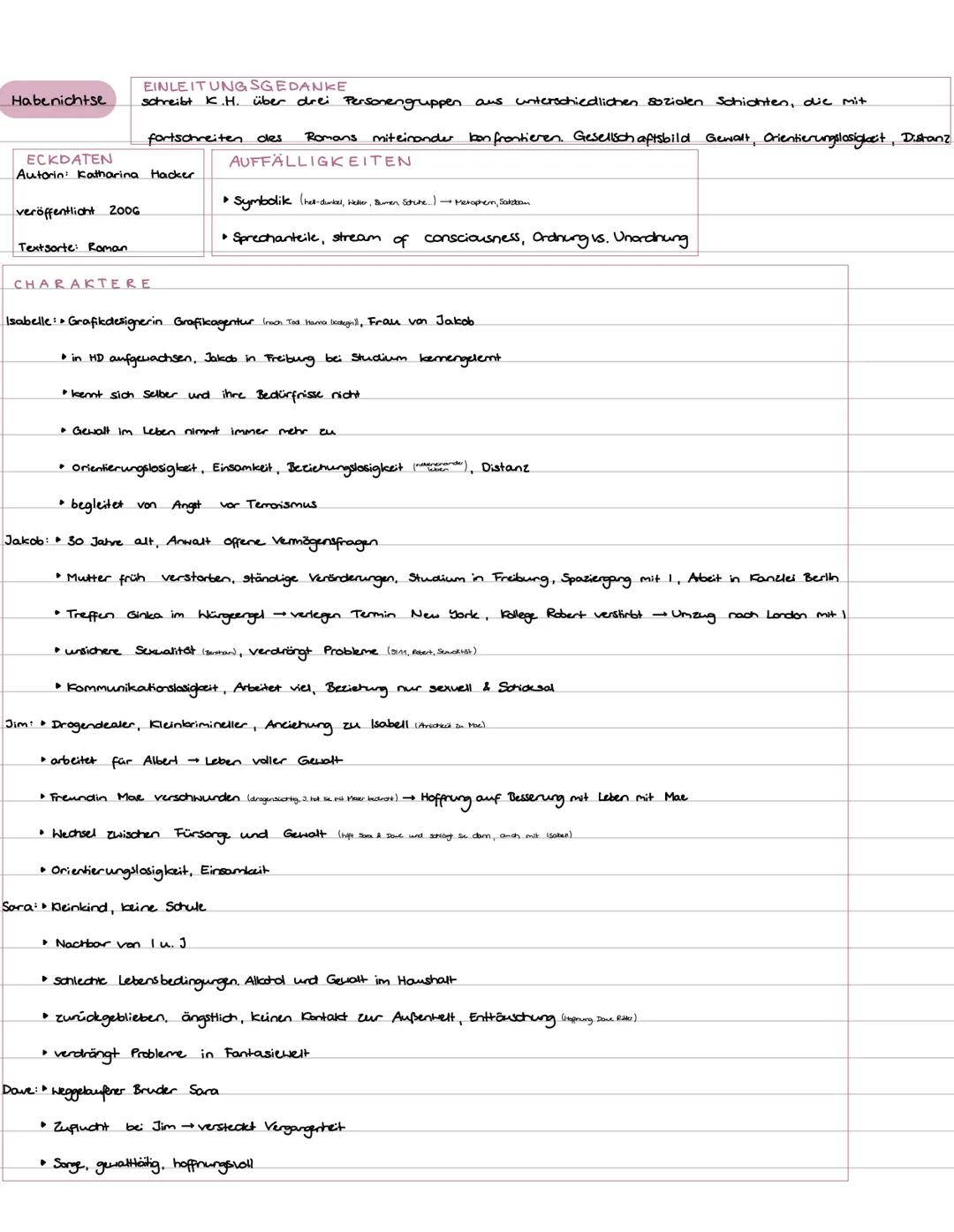 --- OCR Start ---
Habenichtse
ECKDATEN
EINLEITUNGSGEDANKE
schreibt K.H. über drei Personengruppen aus unterschiedlichen Sozialen Schichten,
