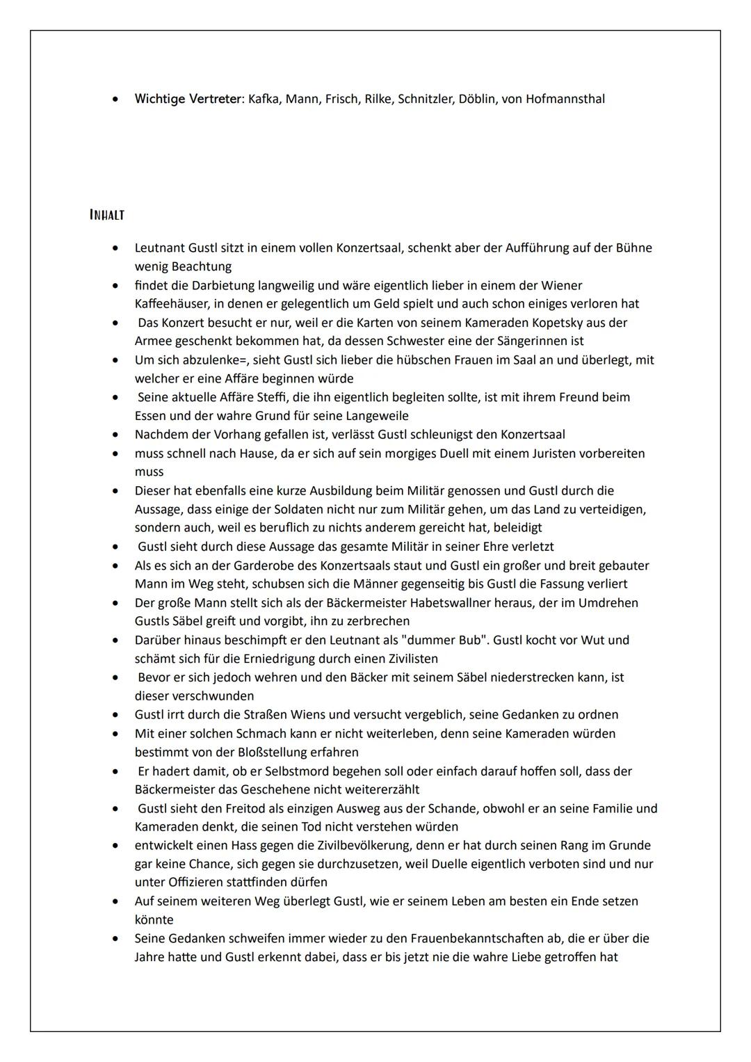 # Leutnant Gustl
WAS IST EINE NOVELLE
- Novellen sind epische Texte
- -> in ihnen wird eine Geschichte erzählt
- ist zwar länger als eine