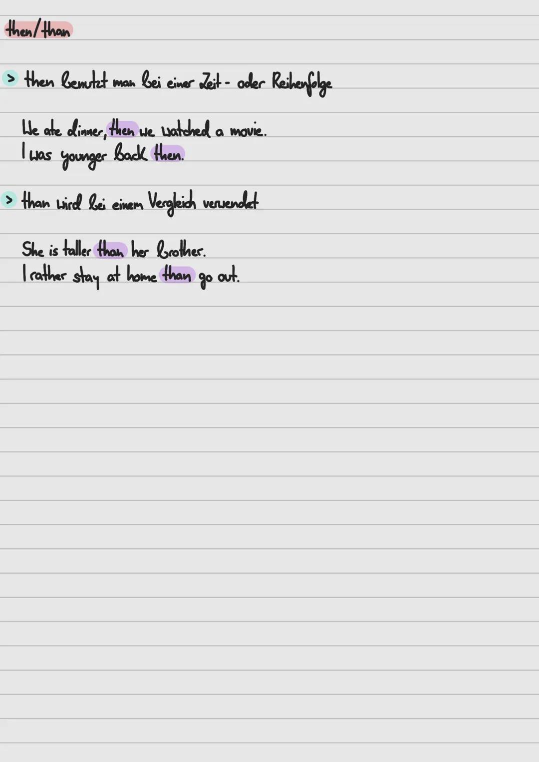 --- OCR Start ---
Englisch Grammatik - Warm benutzt man was?
much/many
> much, wenn etwas unzählbar ist (kein Plural)
>
much water
much mone