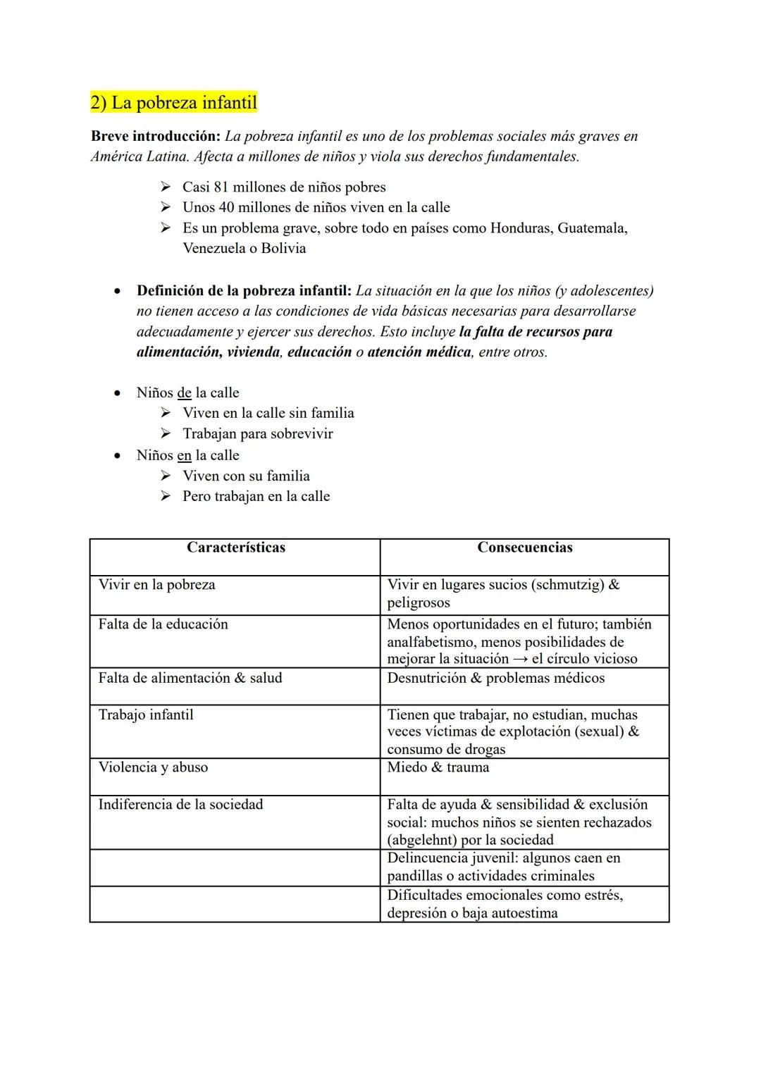 # Preparación para mi examen final de español
Temas:
1) Turismo
2) La pobreza infantil
3) Migración y Convivencia
4) Chile
4.1) Los indíge