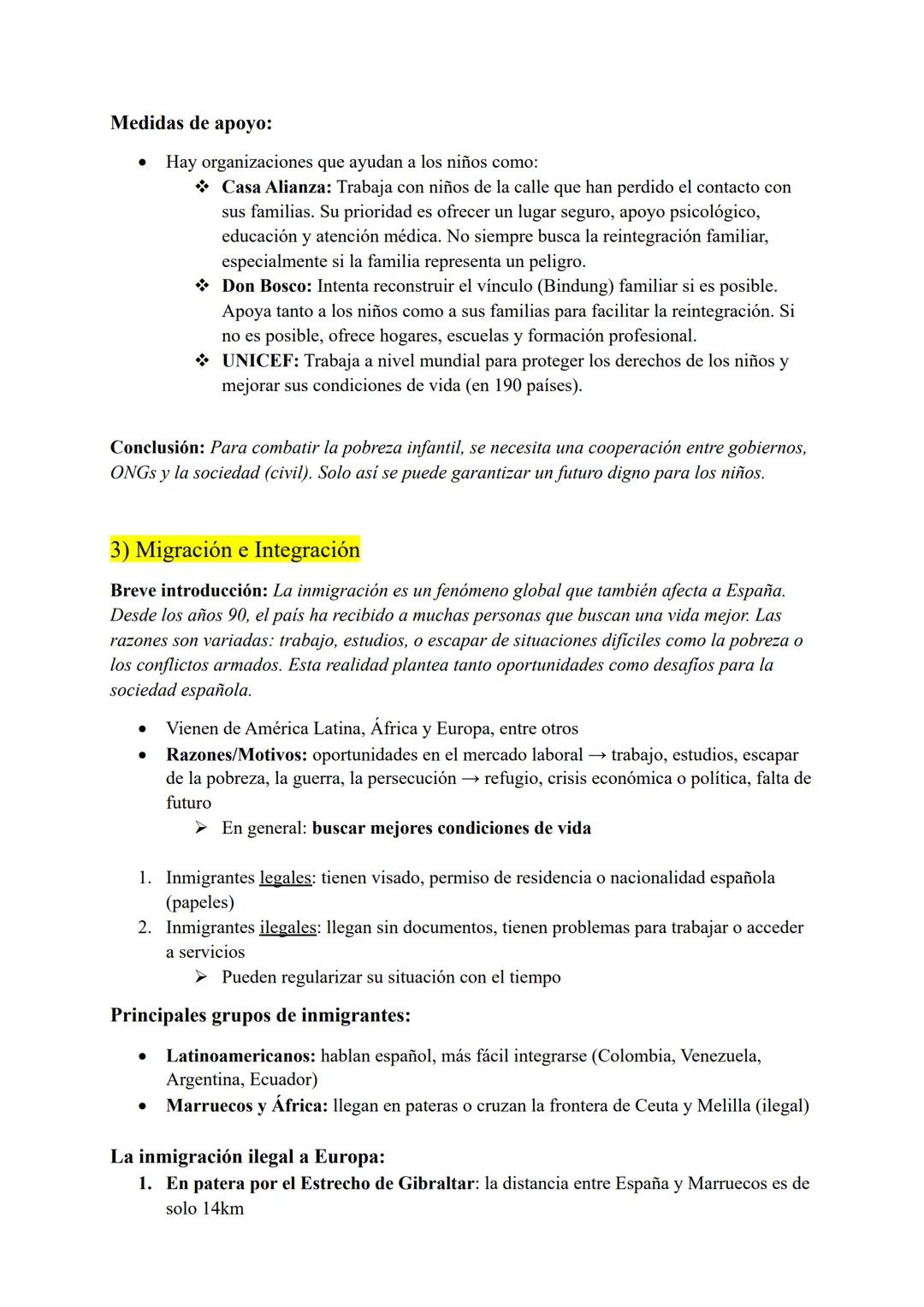 # Preparación para mi examen final de español
Temas:
1) Turismo
2) La pobreza infantil
3) Migración y Convivencia
4) Chile
4.1) Los indíge