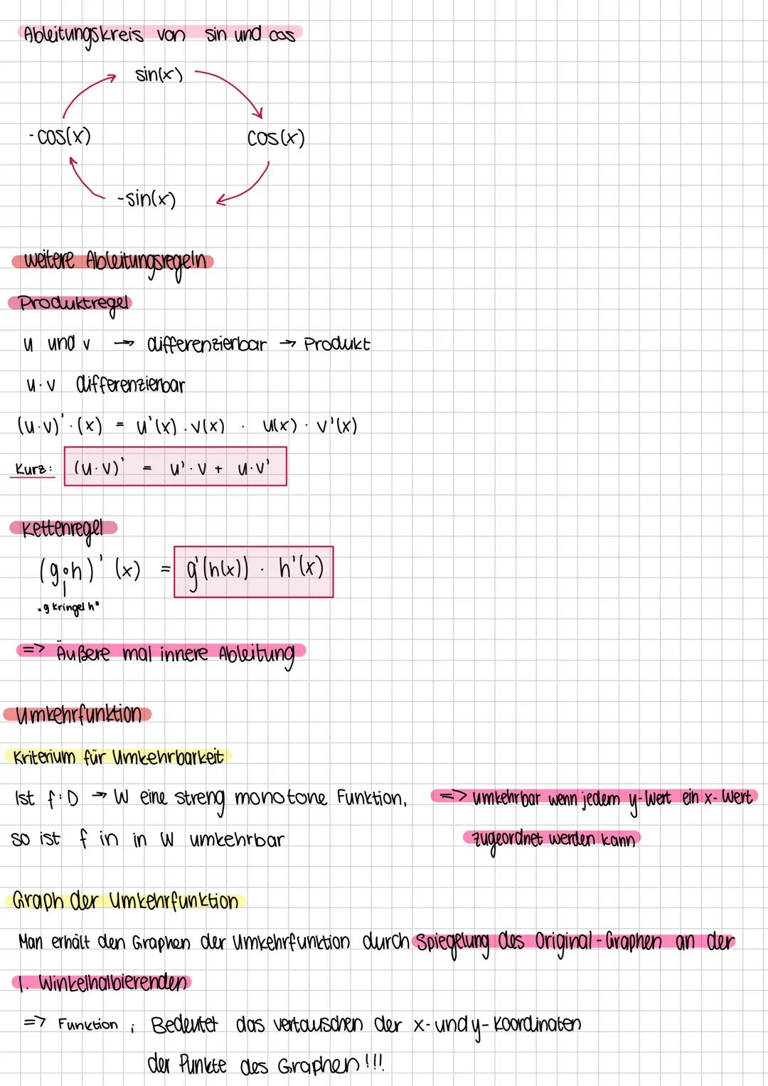--- OCR Start ---
Analysis
Symmetrie => Funktionsgraphen
symmetrisch zur y-Achse, wenn
f(-x)=f(x) für alle $x \in D$
symmetrisch zum Ursprun