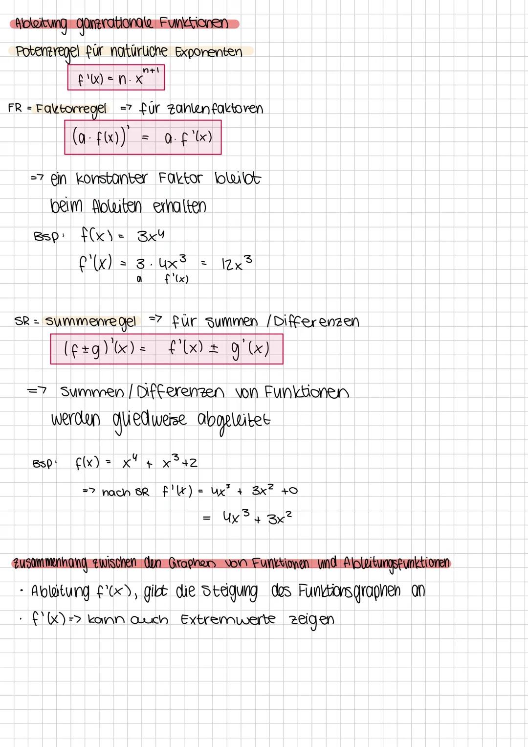 --- OCR Start ---
Analysis
Symmetrie => Funktionsgraphen
symmetrisch zur y-Achse, wenn
f(-x)=f(x) für alle $x \in D$
symmetrisch zum Ursprun