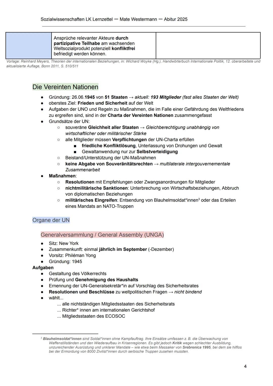 --- OCR Start ---
Sozialwissenschaften LK Lernzettel - Mate Westermann Abitur 2025
Globale Strukturen und Prozesse
Ziele und Aufgaben intern