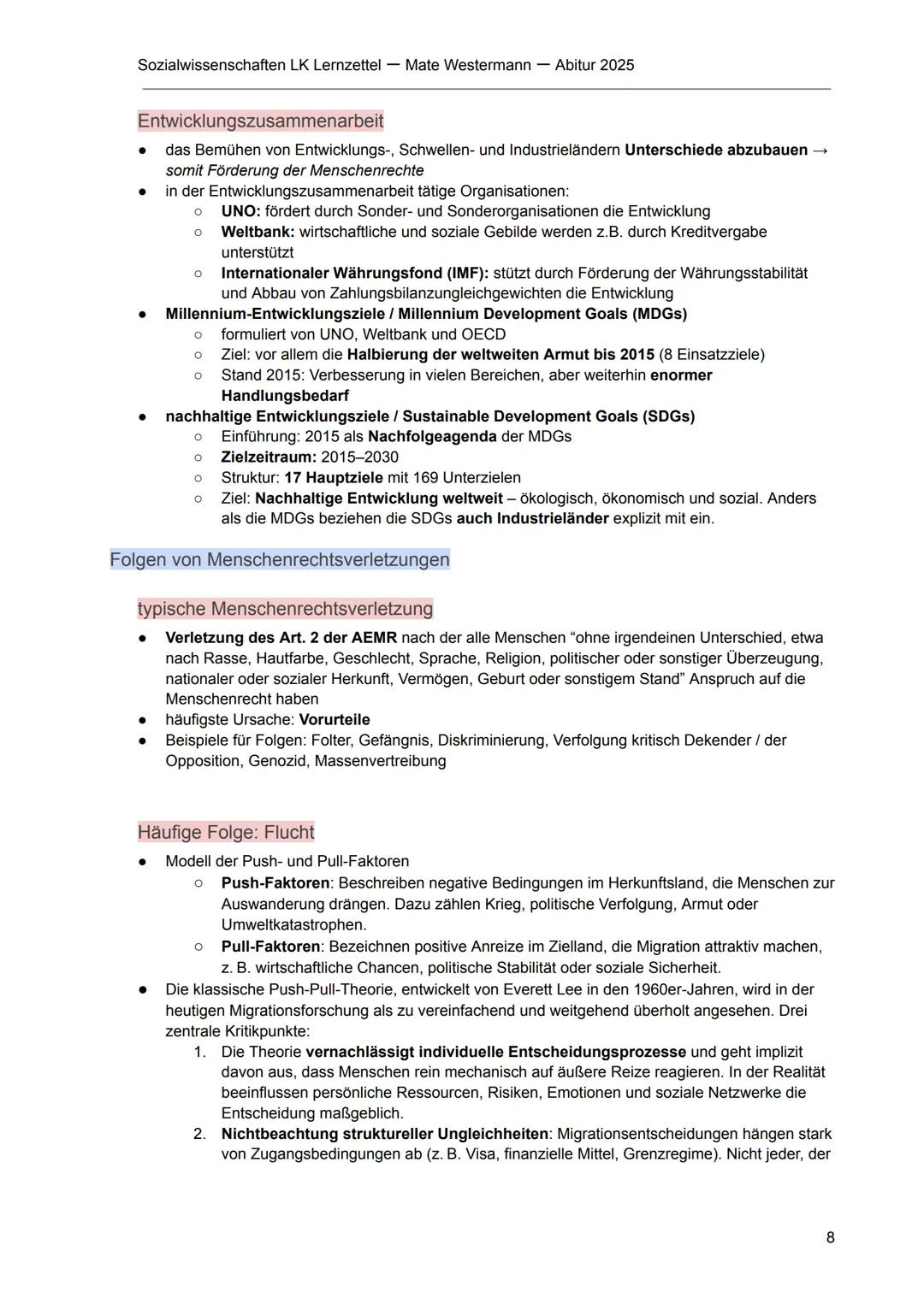 --- OCR Start ---
Sozialwissenschaften LK Lernzettel - Mate Westermann Abitur 2025
Globale Strukturen und Prozesse
Ziele und Aufgaben intern