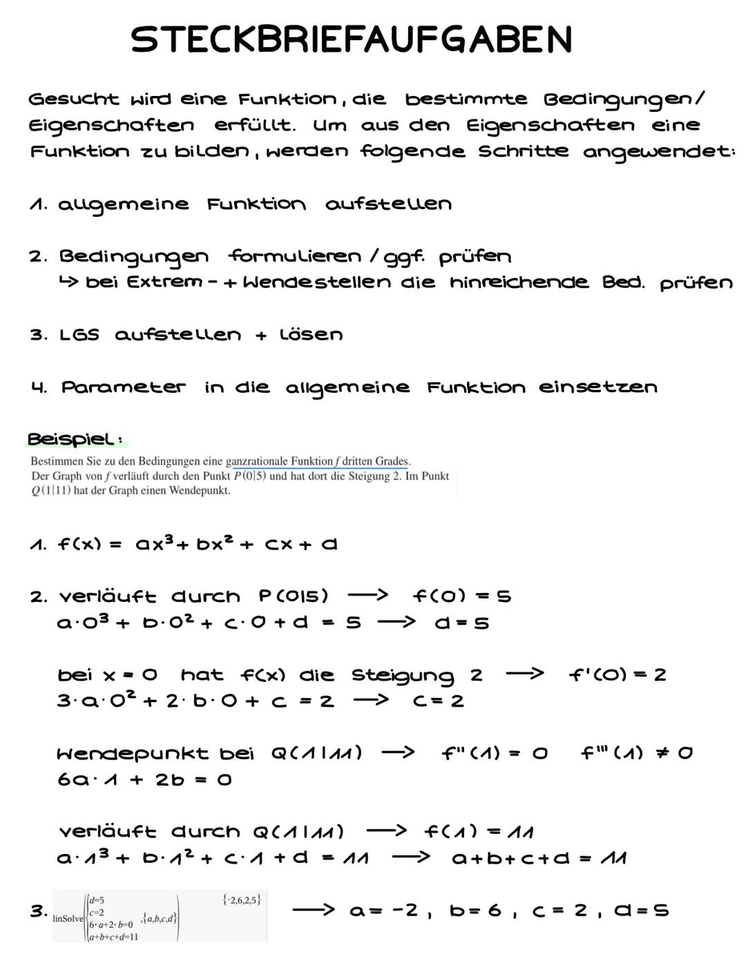 # ABLEITUNGEN
f(x): Normalfunktion
f'(x): 1. Ableitung (Steigung)
f"(x): 2. Ableitung (Krümmungsverhalten)
f(x): 3. Ableitung
F(x): Stammfu