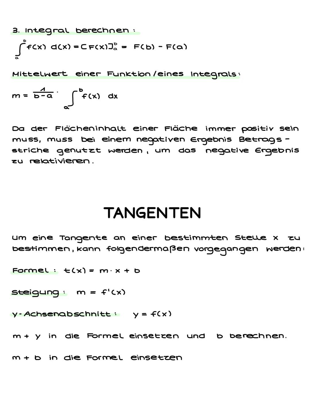 # ABLEITUNGEN
f(x): Normalfunktion
f'(x): 1. Ableitung (Steigung)
f"(x): 2. Ableitung (Krümmungsverhalten)
f(x): 3. Ableitung
F(x): Stammfu